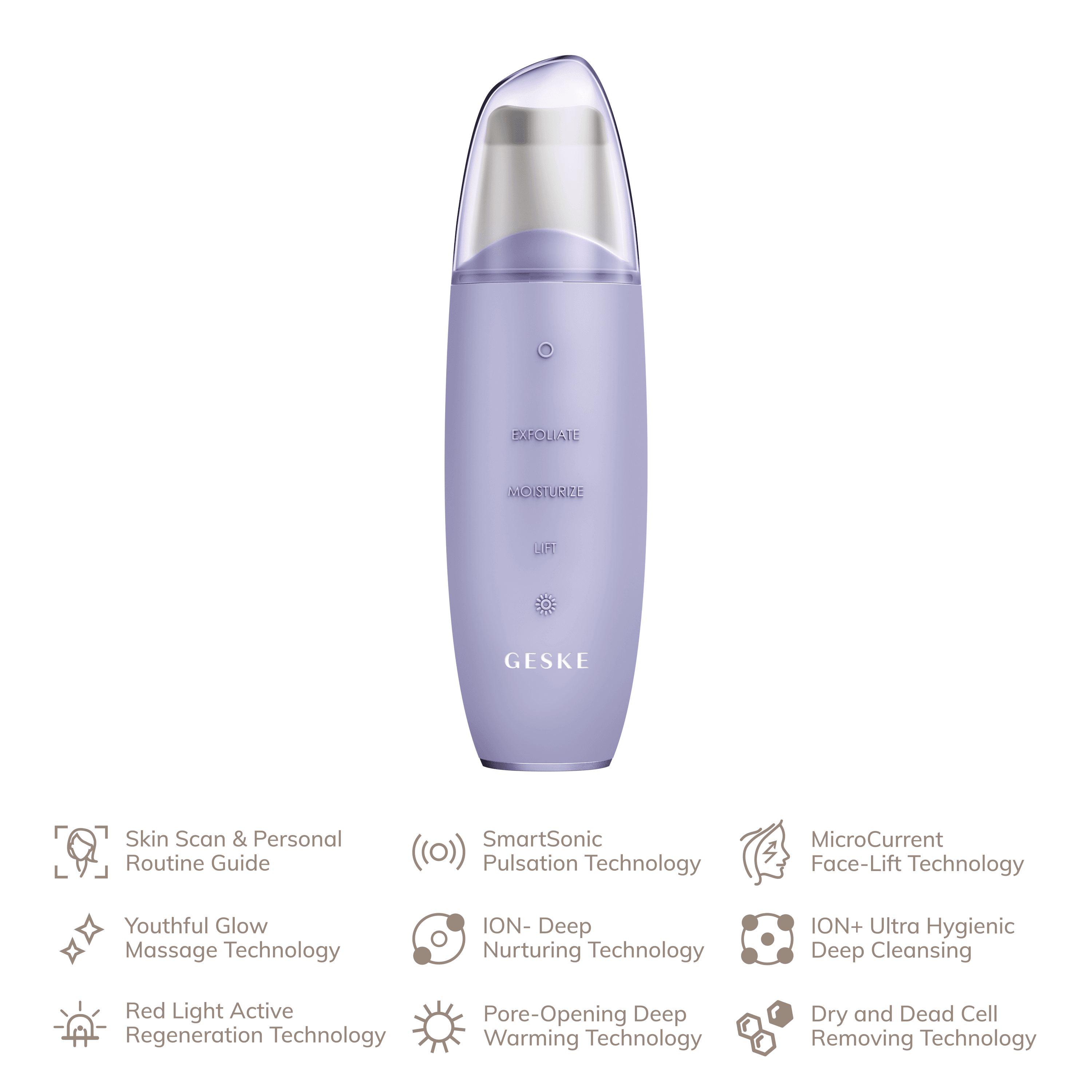 Geske Microcurrent Skin Scrub Blackhead Remover 9in1 Purple