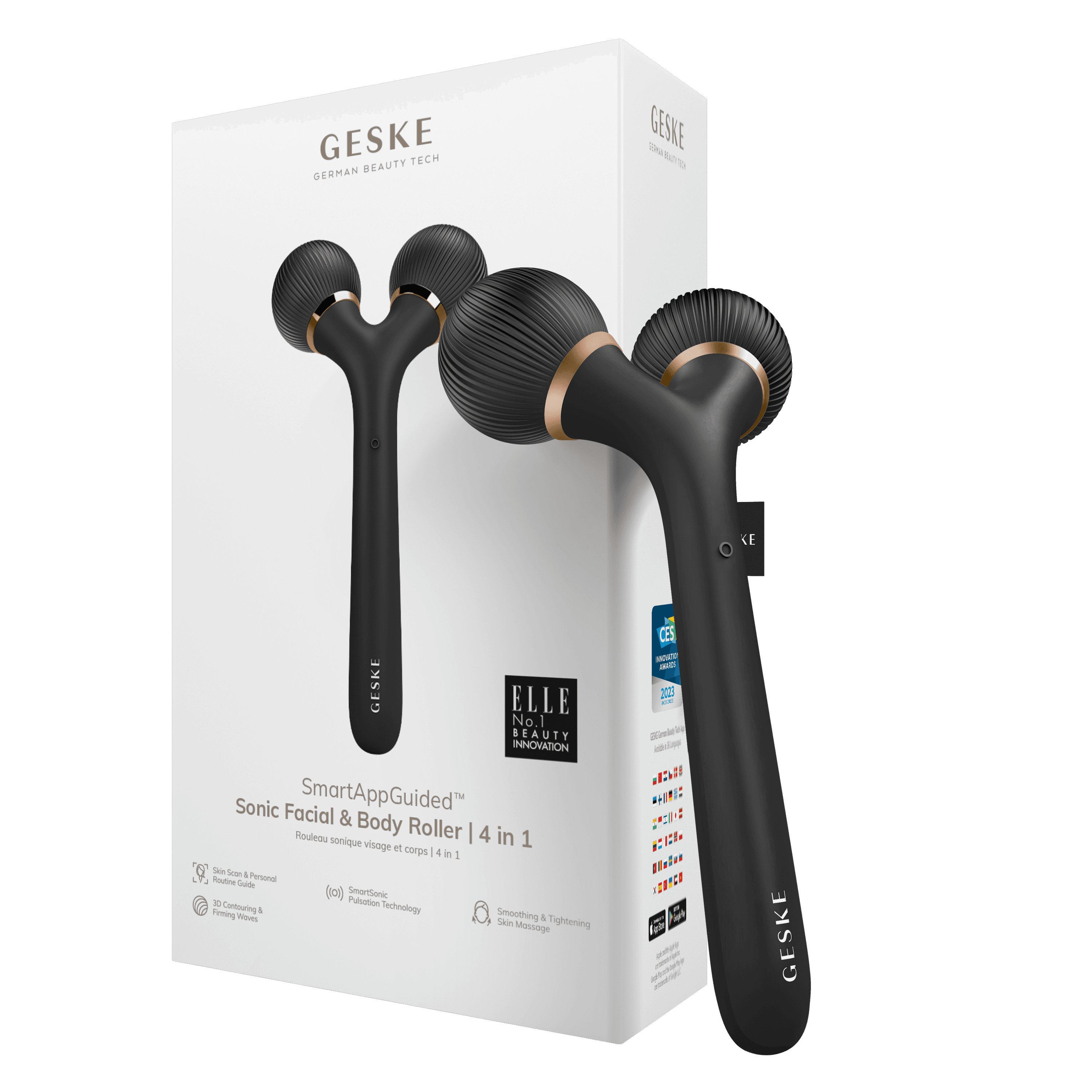 Geske Sonic Facial & Body Roller 4 In 1 Gray