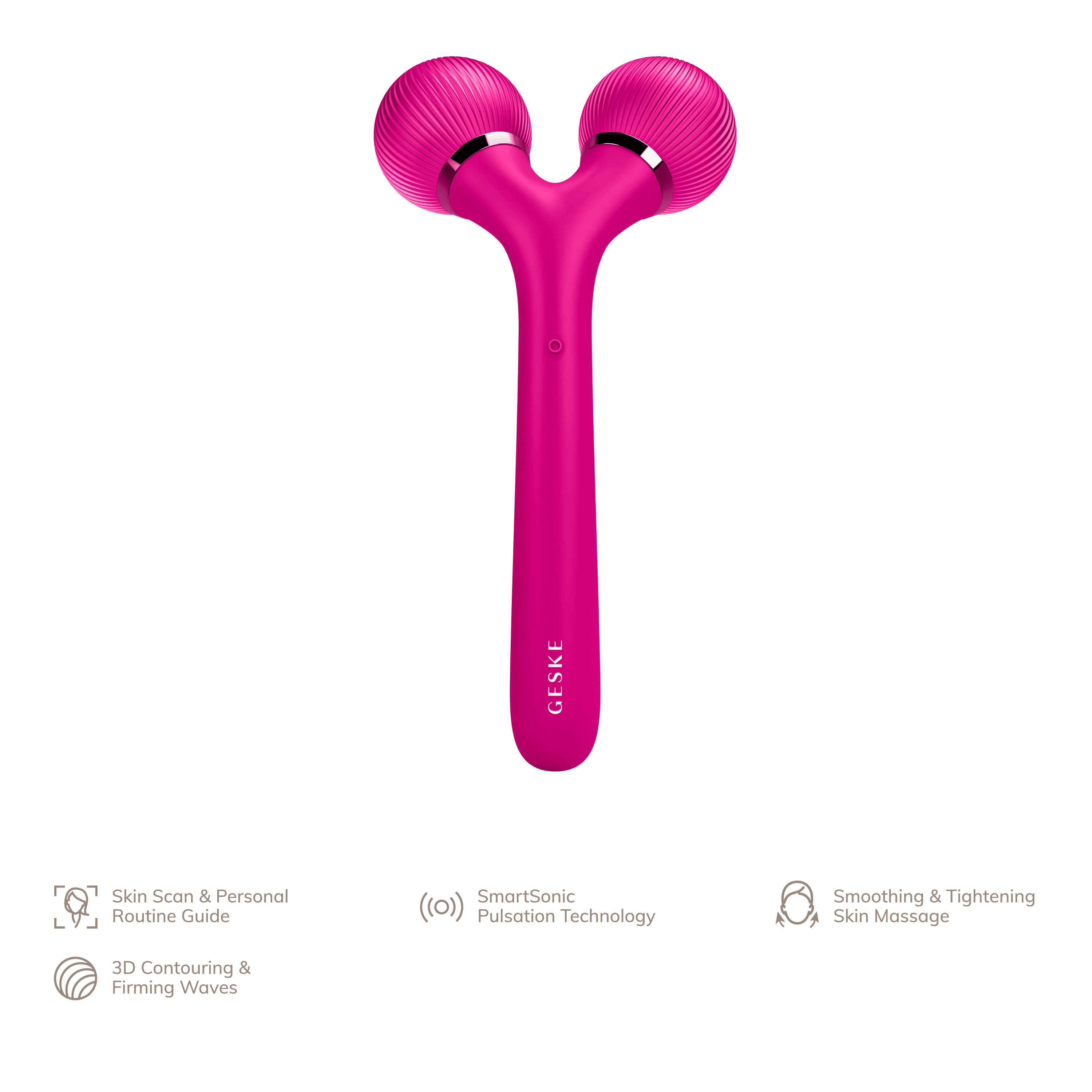 Geske Sonic Facial & Body Roller 4 In 1 Magenta