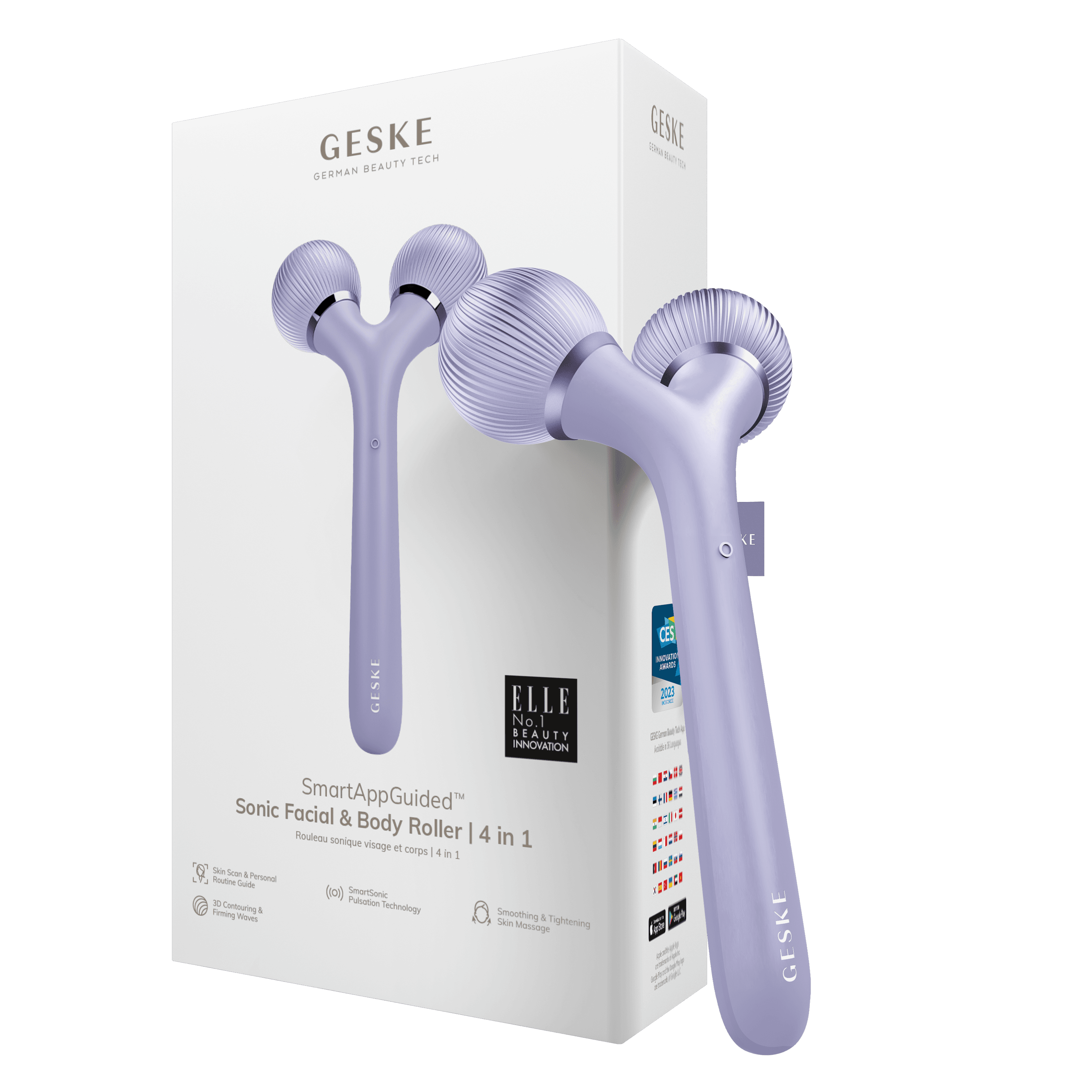 Geske Sonic Facial & Body Roller 4 In 1 Purple