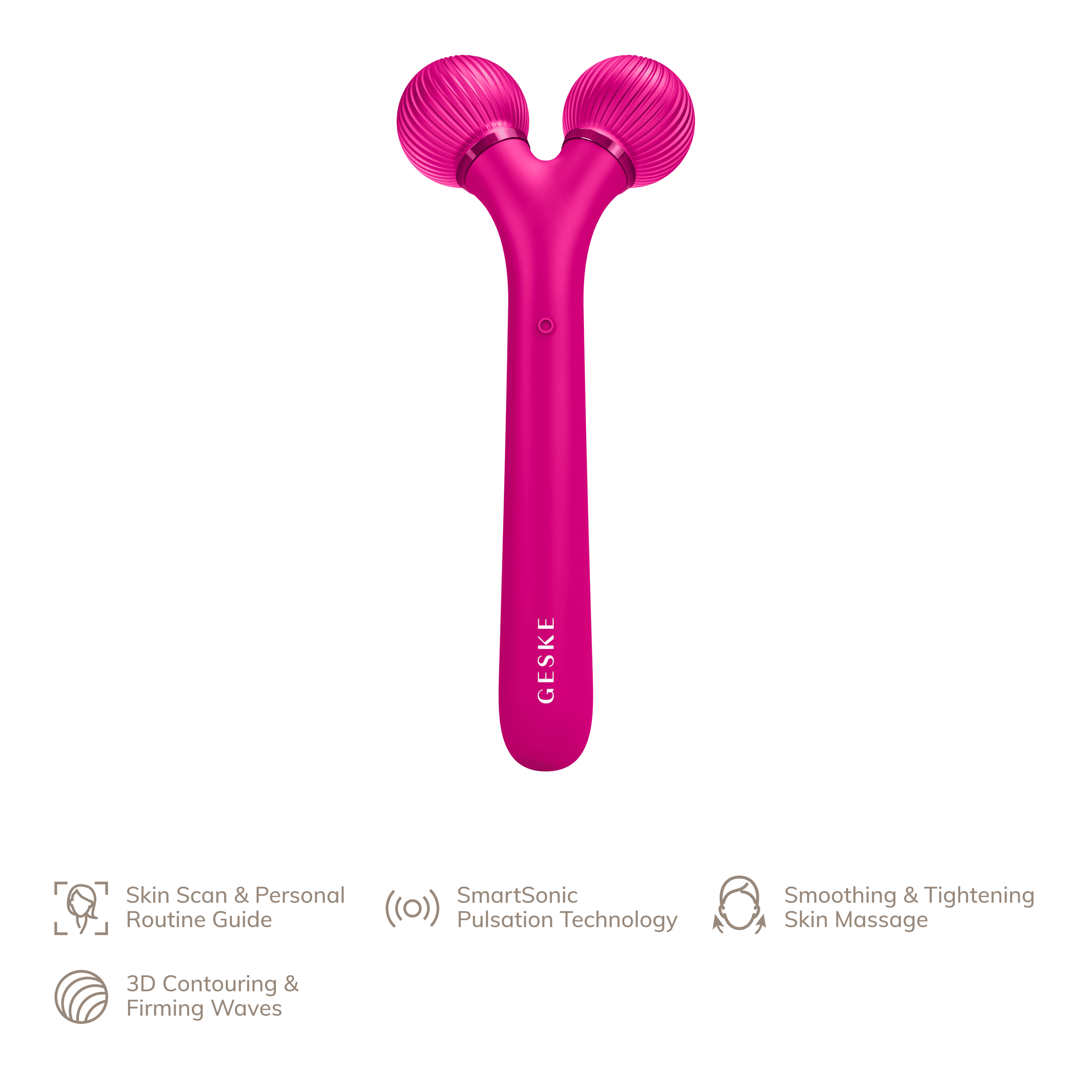 Geske Sonic Facial Roller 4 In 1 Magenta