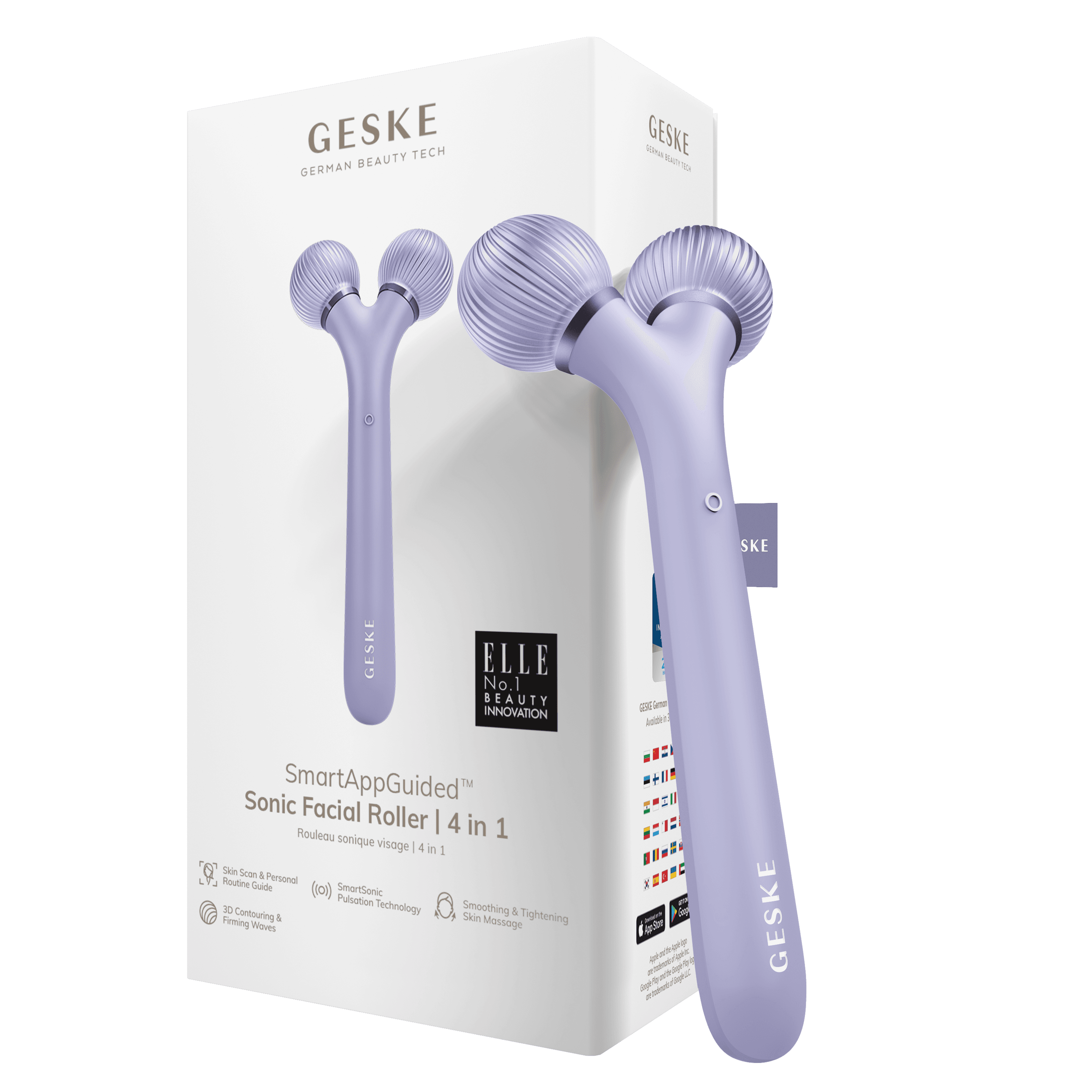 Geske Sonic Facial Roller 4 In 1 Purple