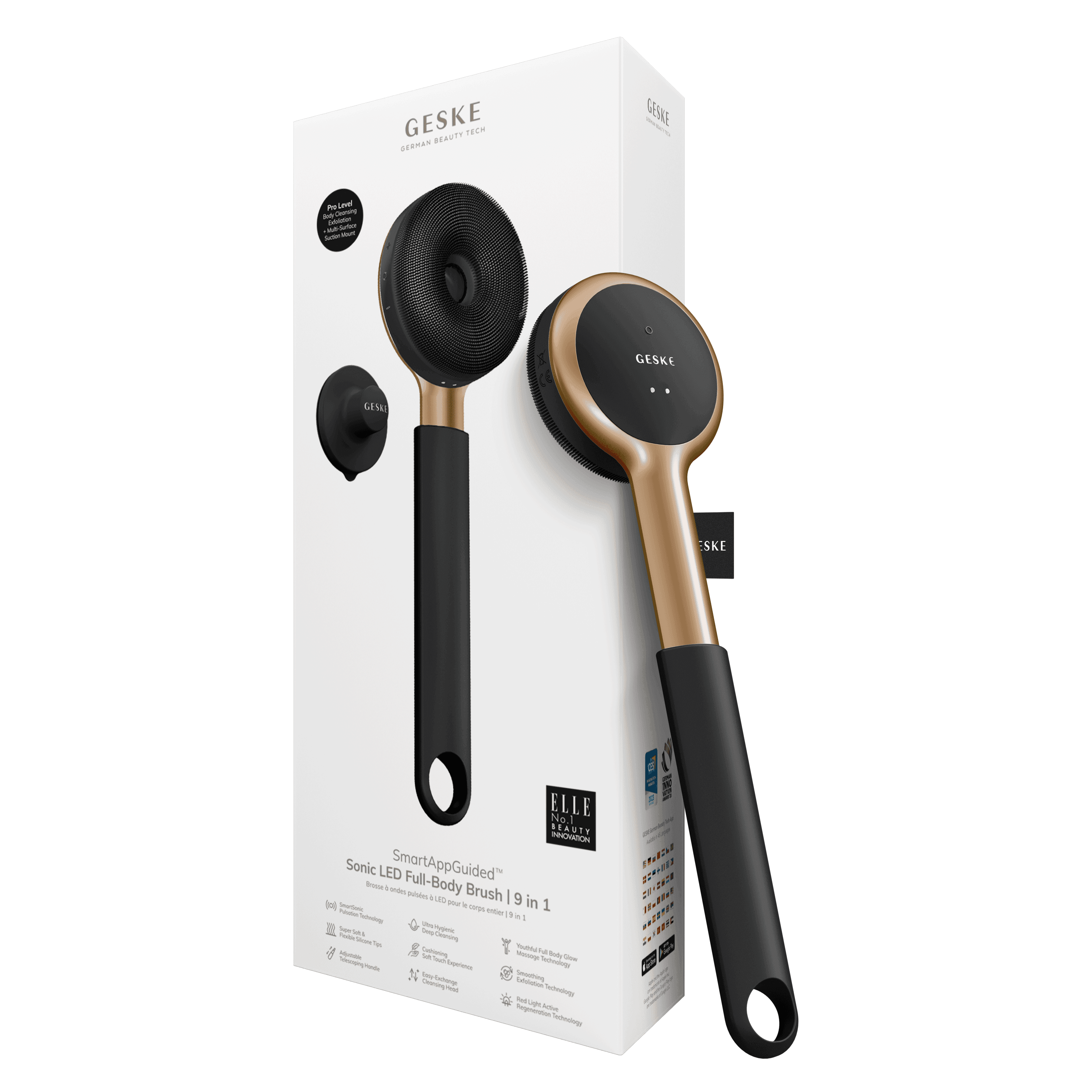 Geske Sonic Led Full-Body Brush - 9 In 1 Gray