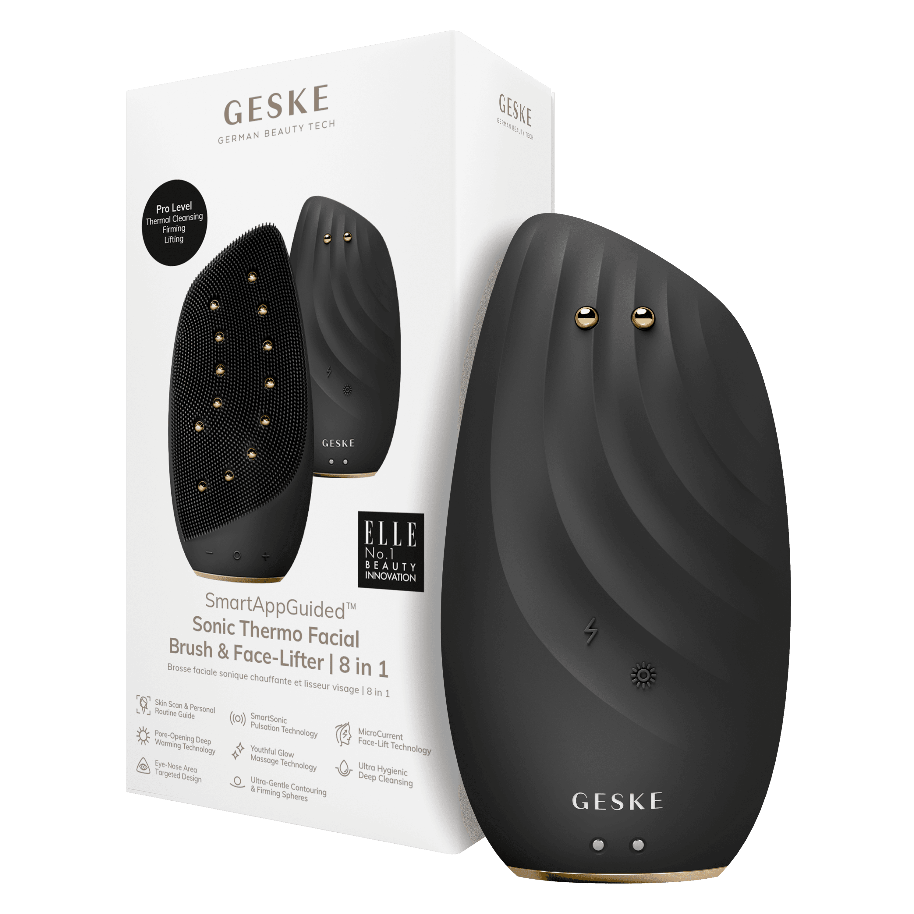 Geske Sonic Thermo Facial Brush & Face Lifter 8In1 Gray