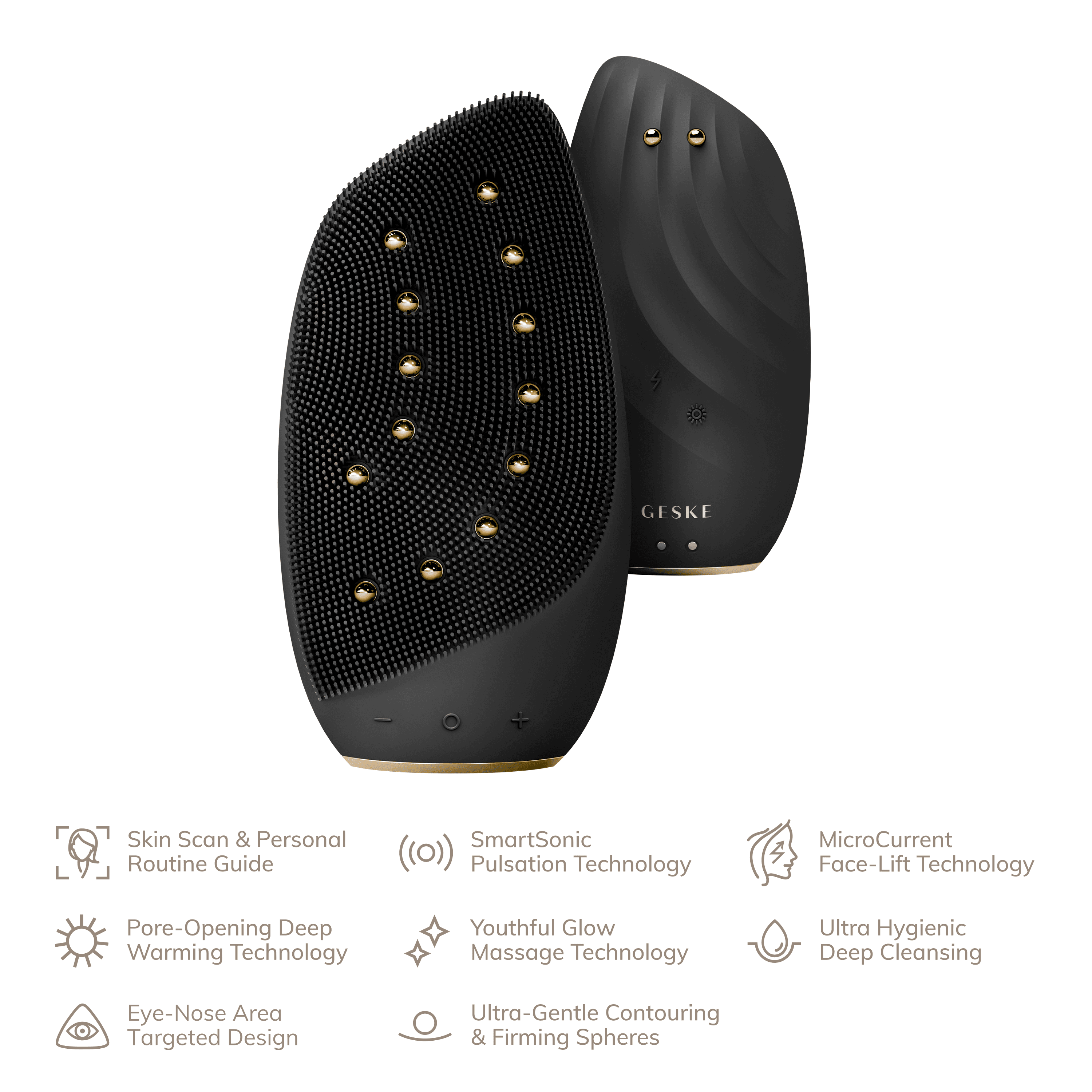 Geske Sonic Thermo Facial Brush & Face Lifter 8in1 Gray