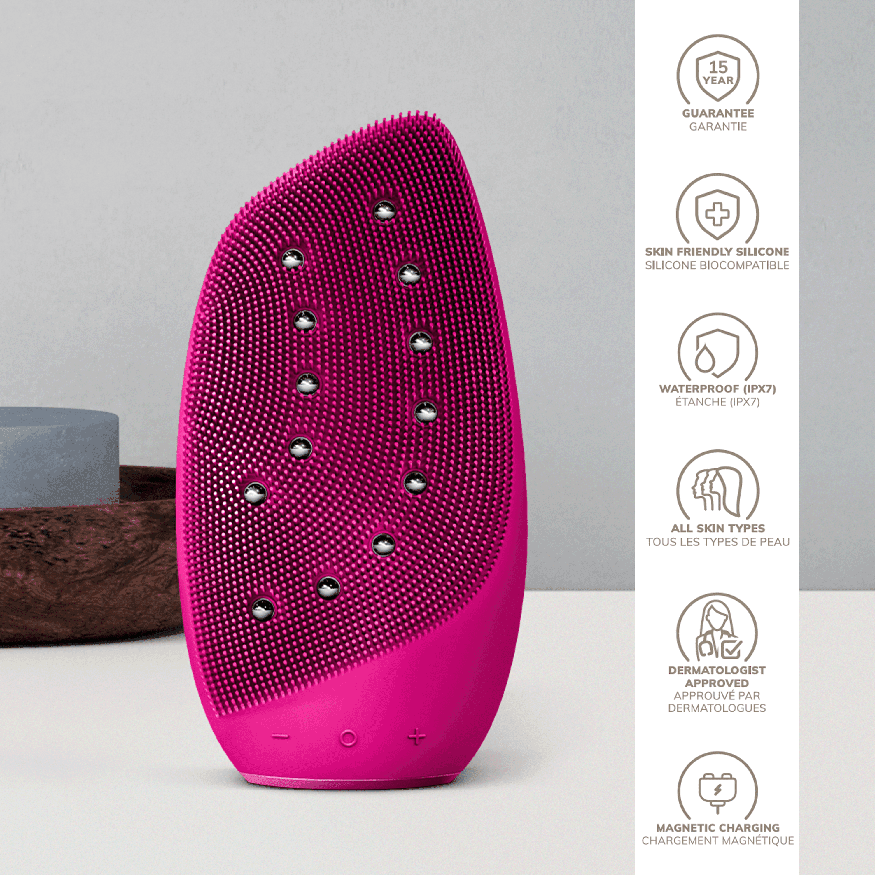 Geske Sonic Thermo Facial Brush & Face Lifter 8In1 Magenta