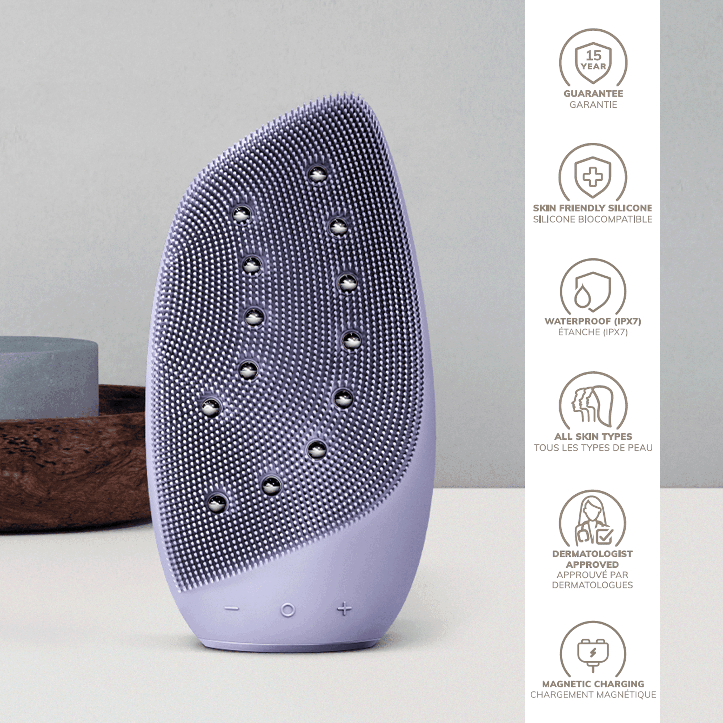 Geske Sonic Thermo Facial Brush & Face Lifter 8in1 Purple