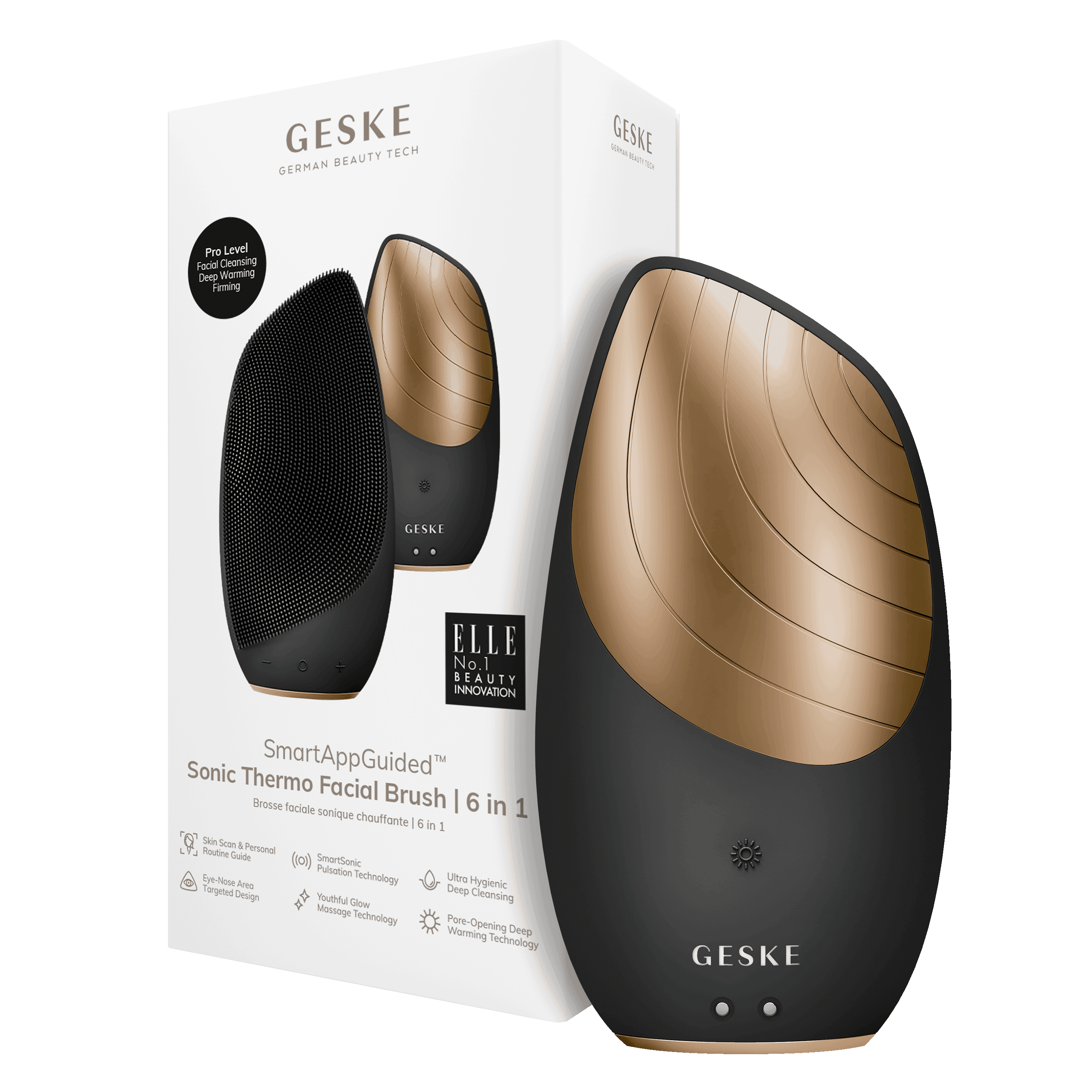 Geske Sonic Thermo Facial Brush 6In1 Gray