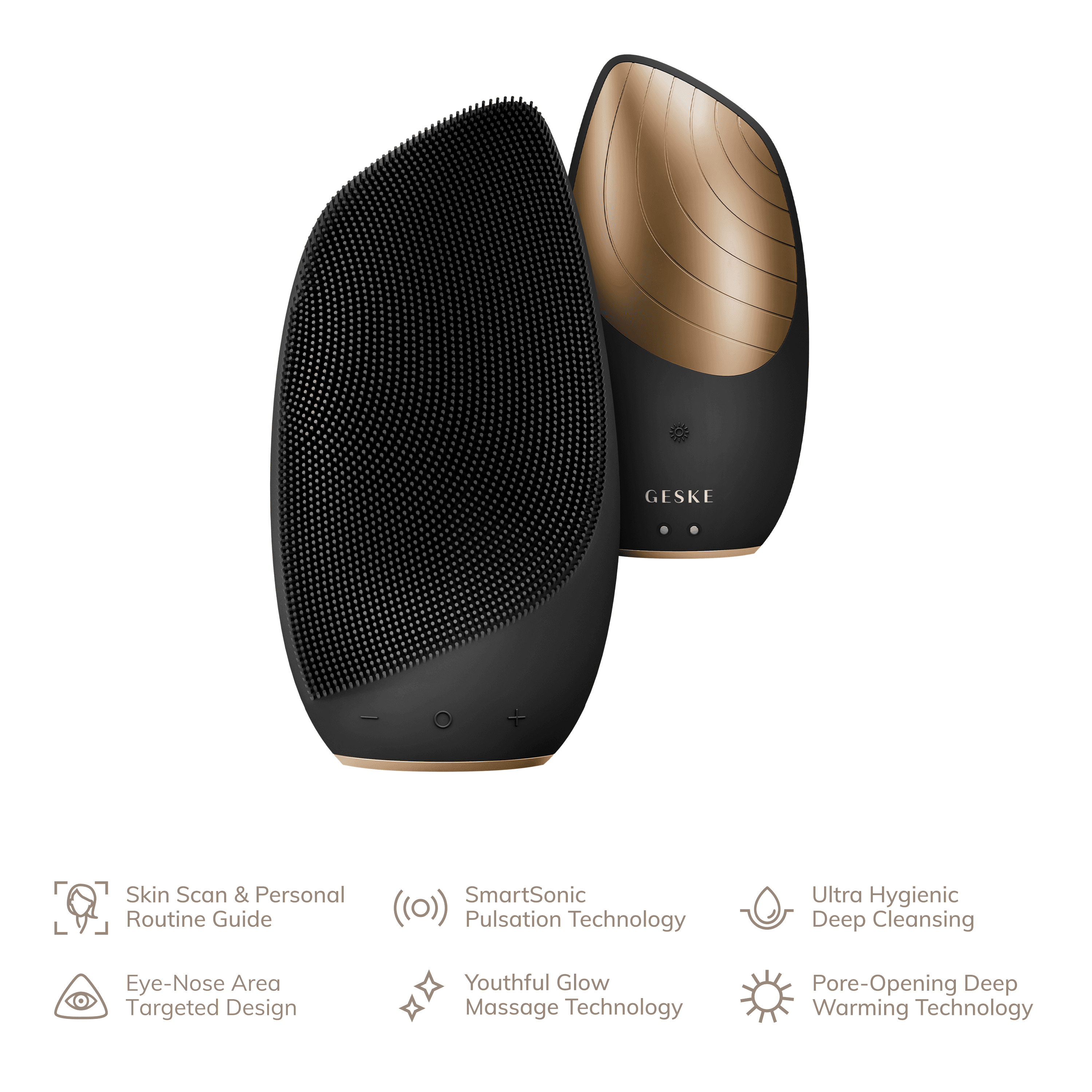 Geske Sonic Thermo Facial Brush 6In1 Gray