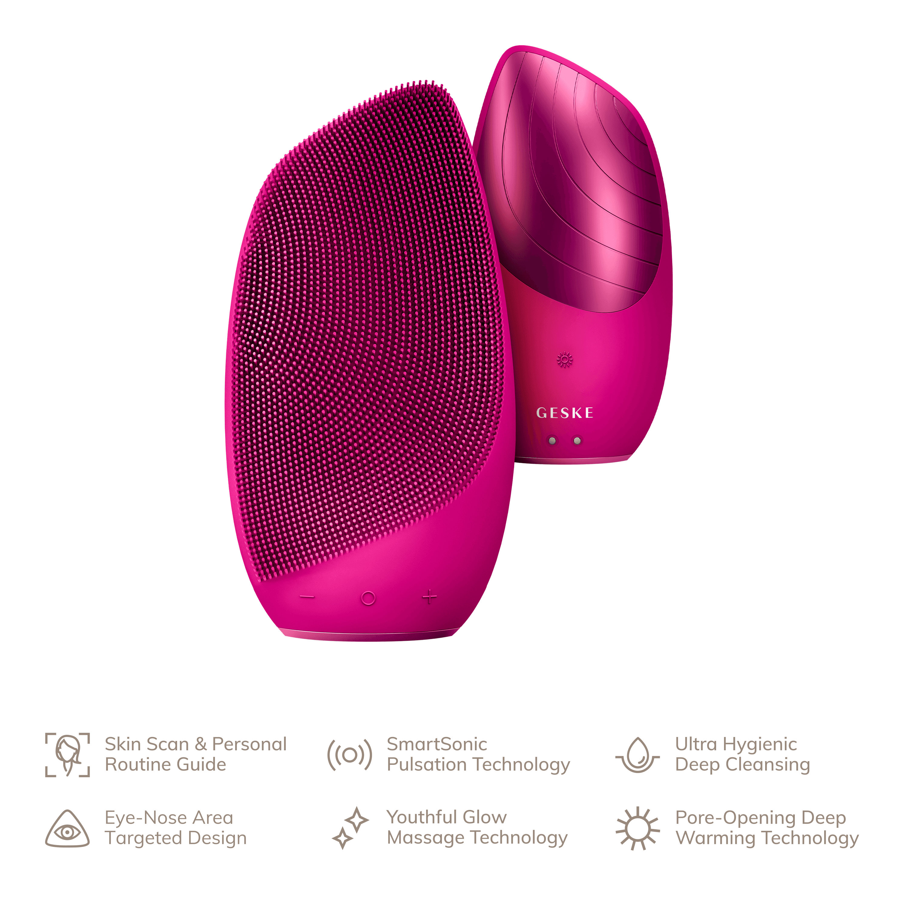 Geske Sonic Thermo Facial Brush 6In1 Magenta