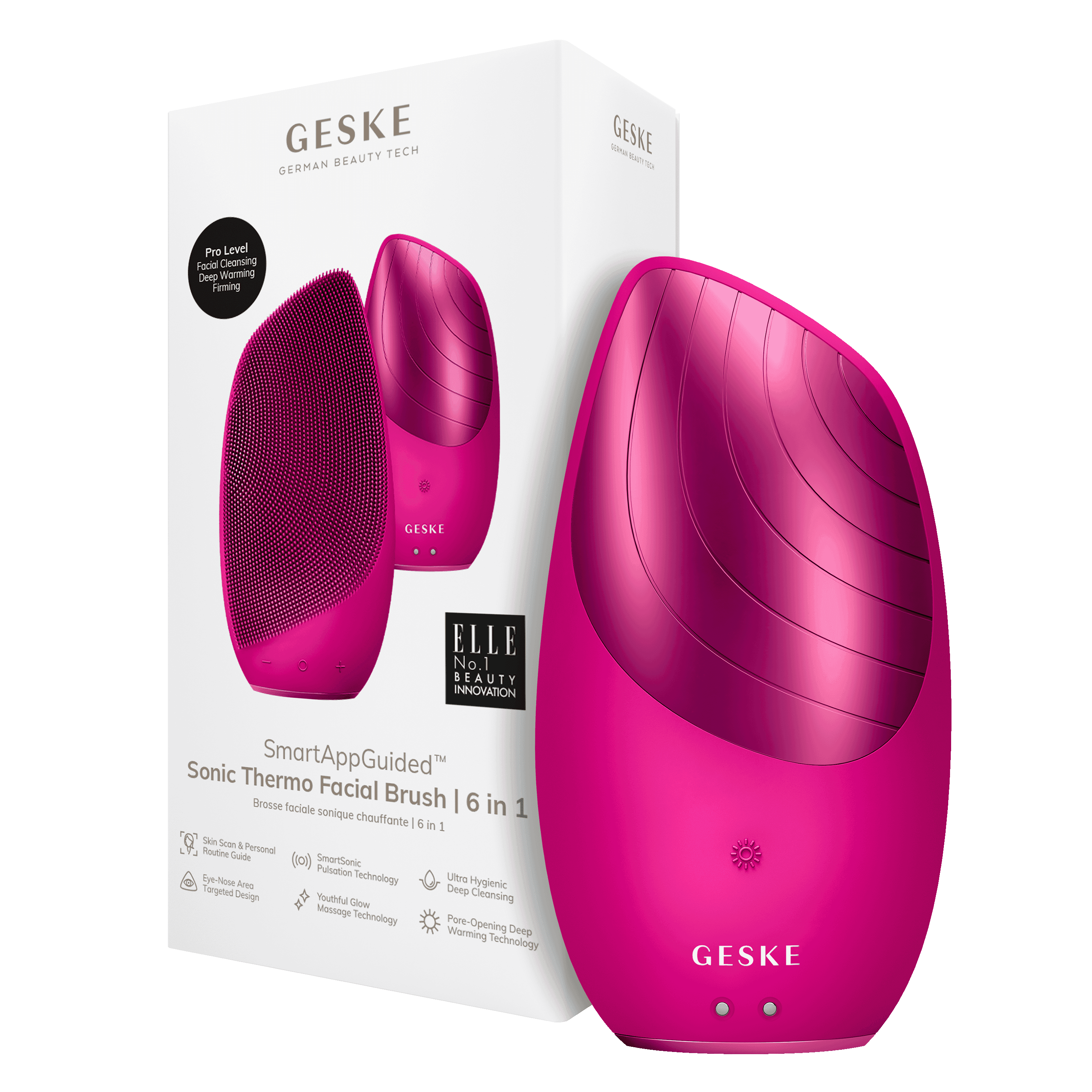 Geske Sonic Thermo Facial Brush 6In1 Magenta