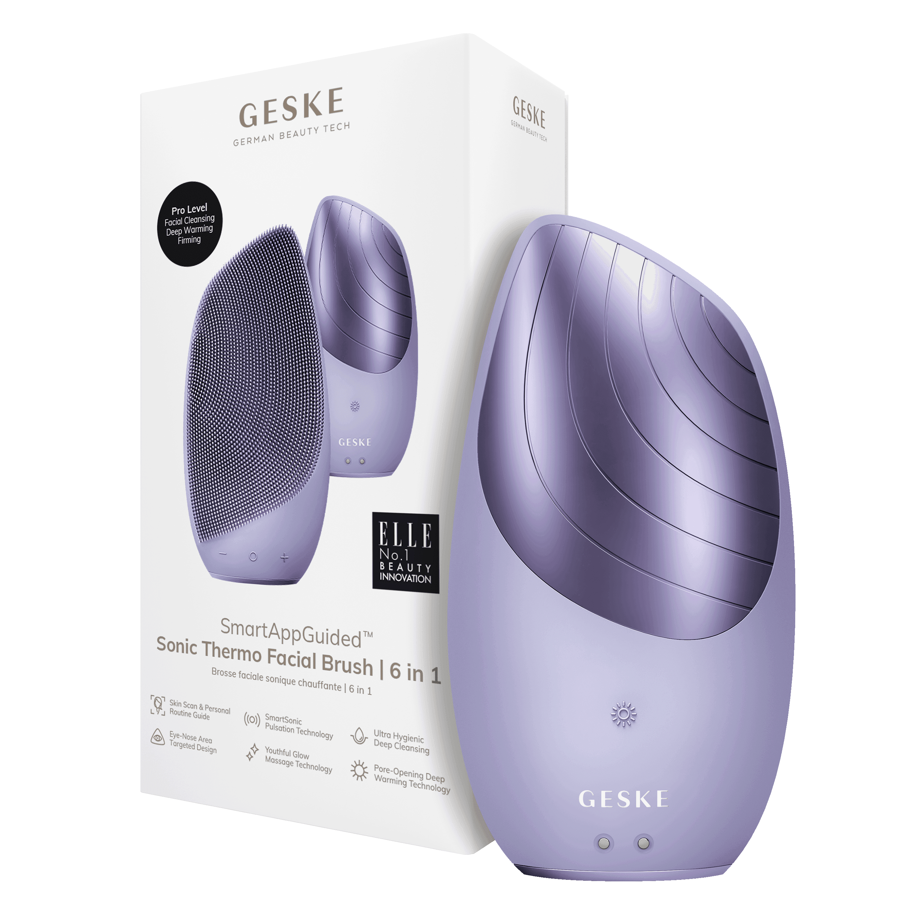 Geske Sonic Thermo Facial Brush 6in1 Purple