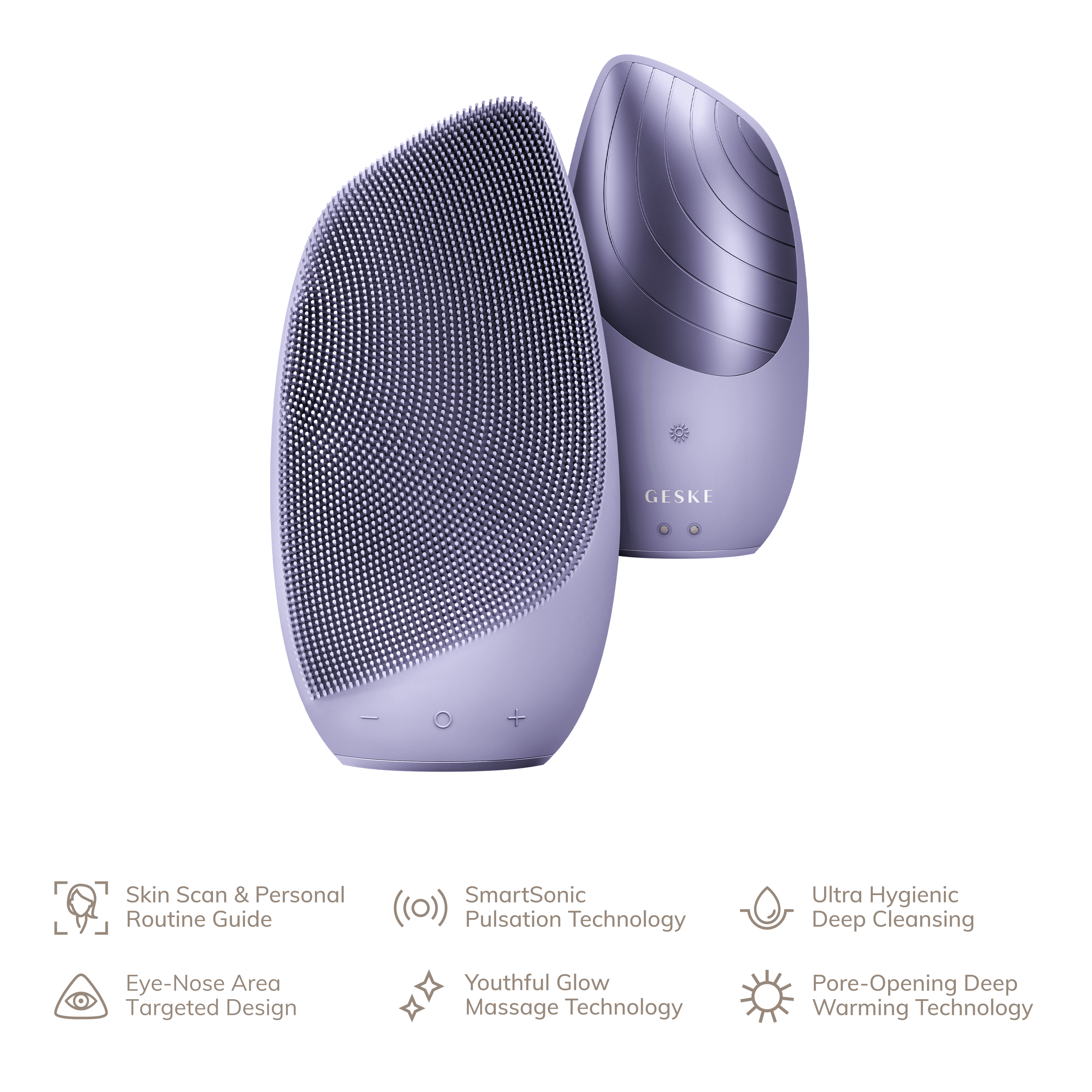 Geske Sonic Thermo Facial Brush 6in1 Purple