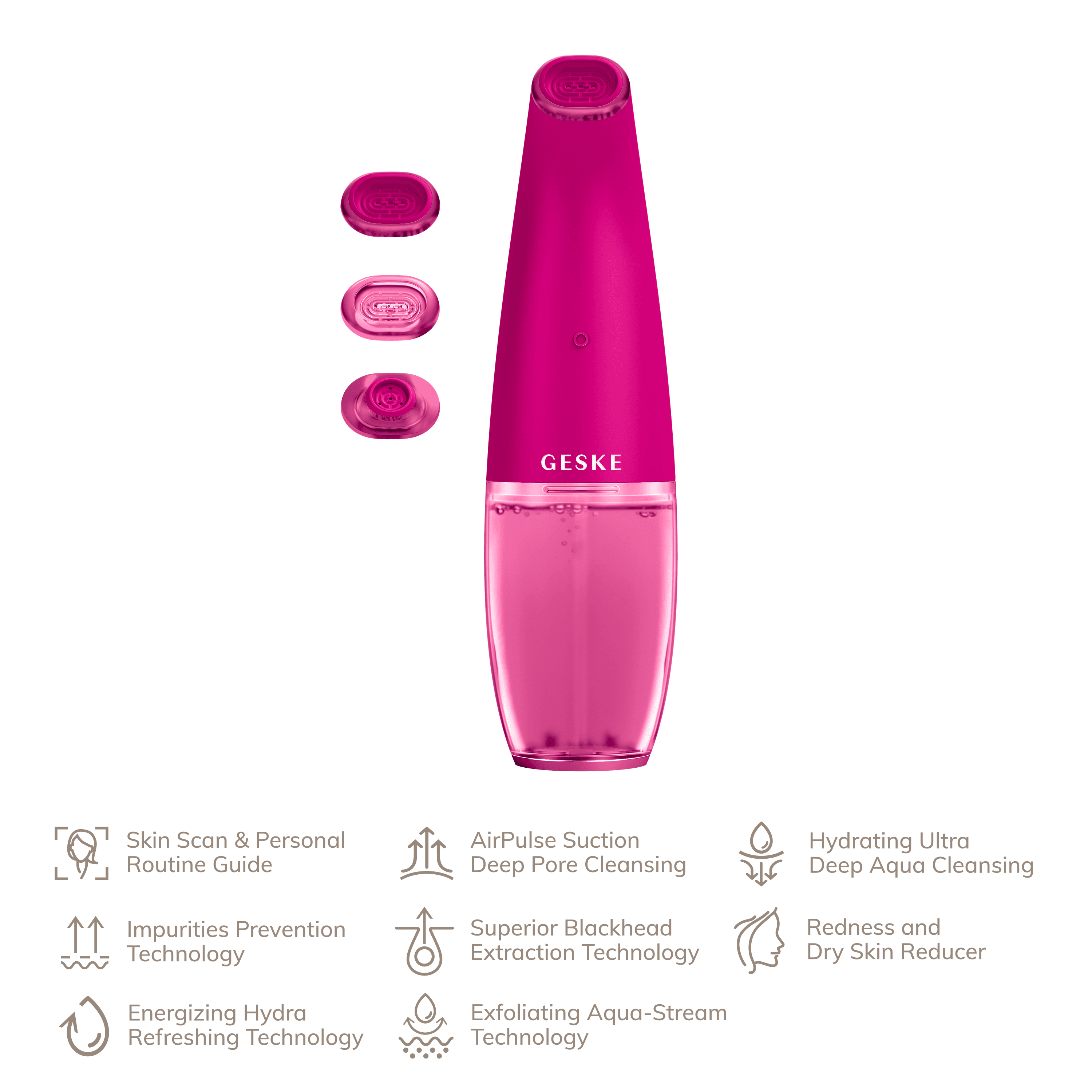 Geske Aqua-Stream Face Cleanser - 8 In 1 Magenta
