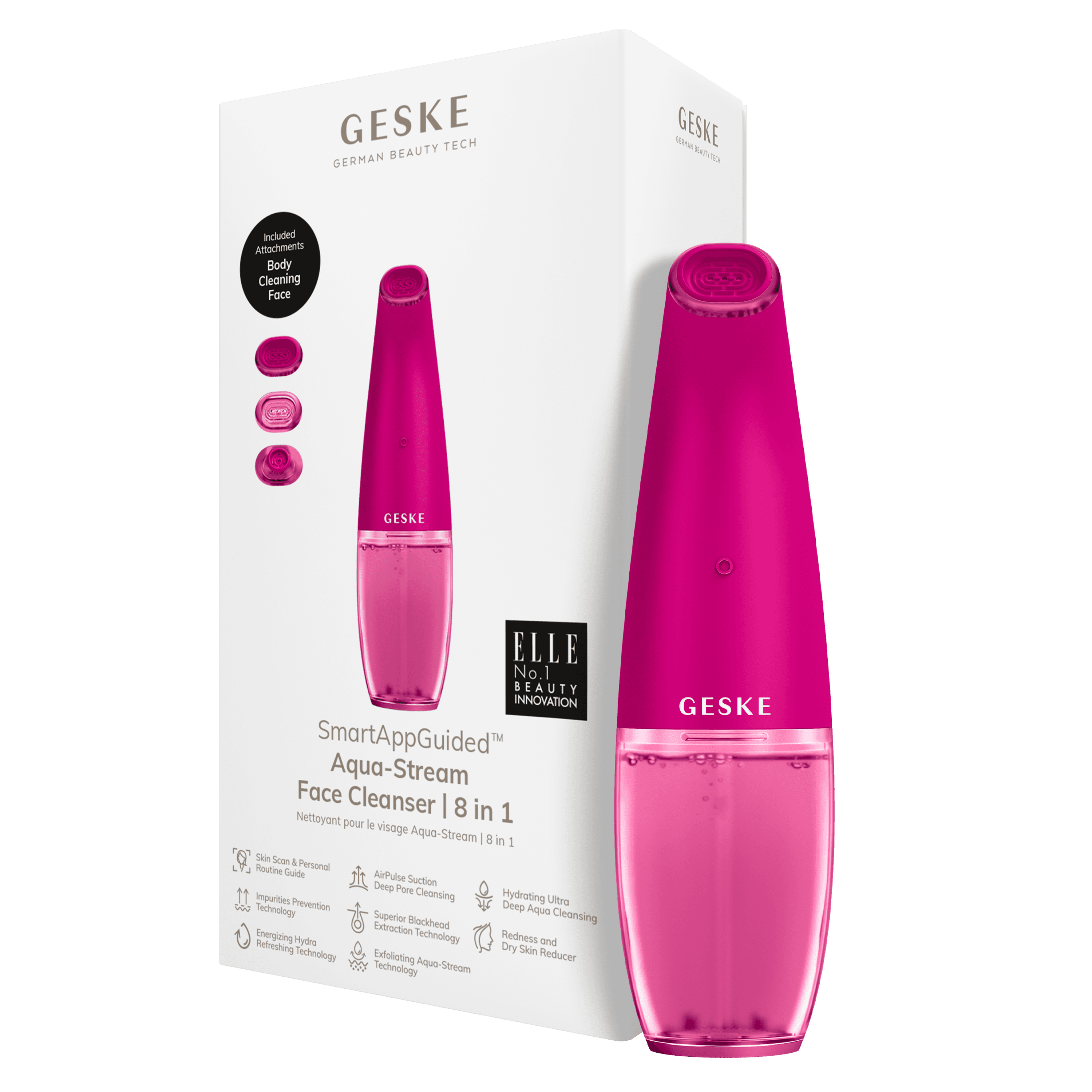 Geske Aqua-Stream Face Cleanser - 8 In 1 Magenta