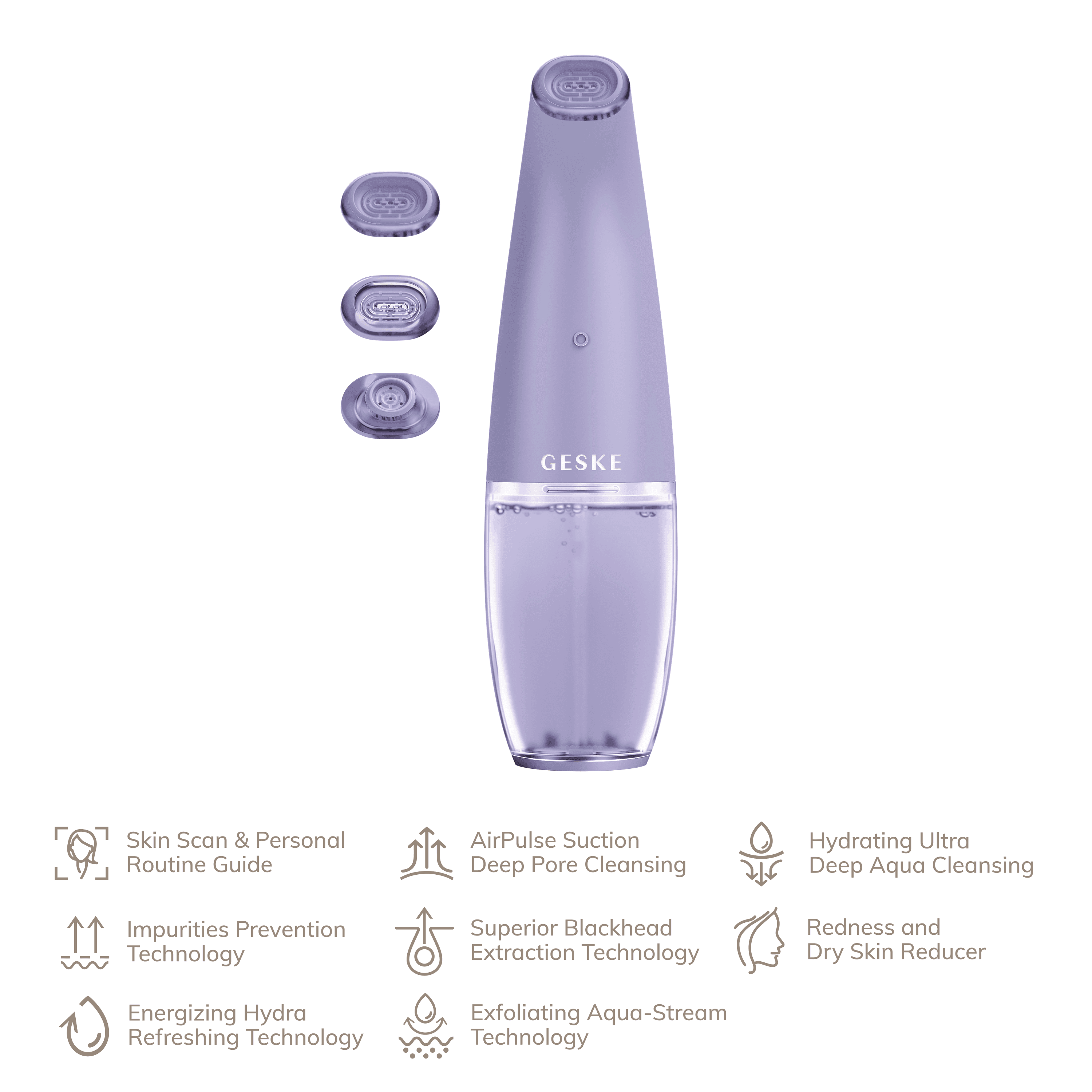 Geske Aqua-Stream Face Cleanser - 8 In 1 Purple