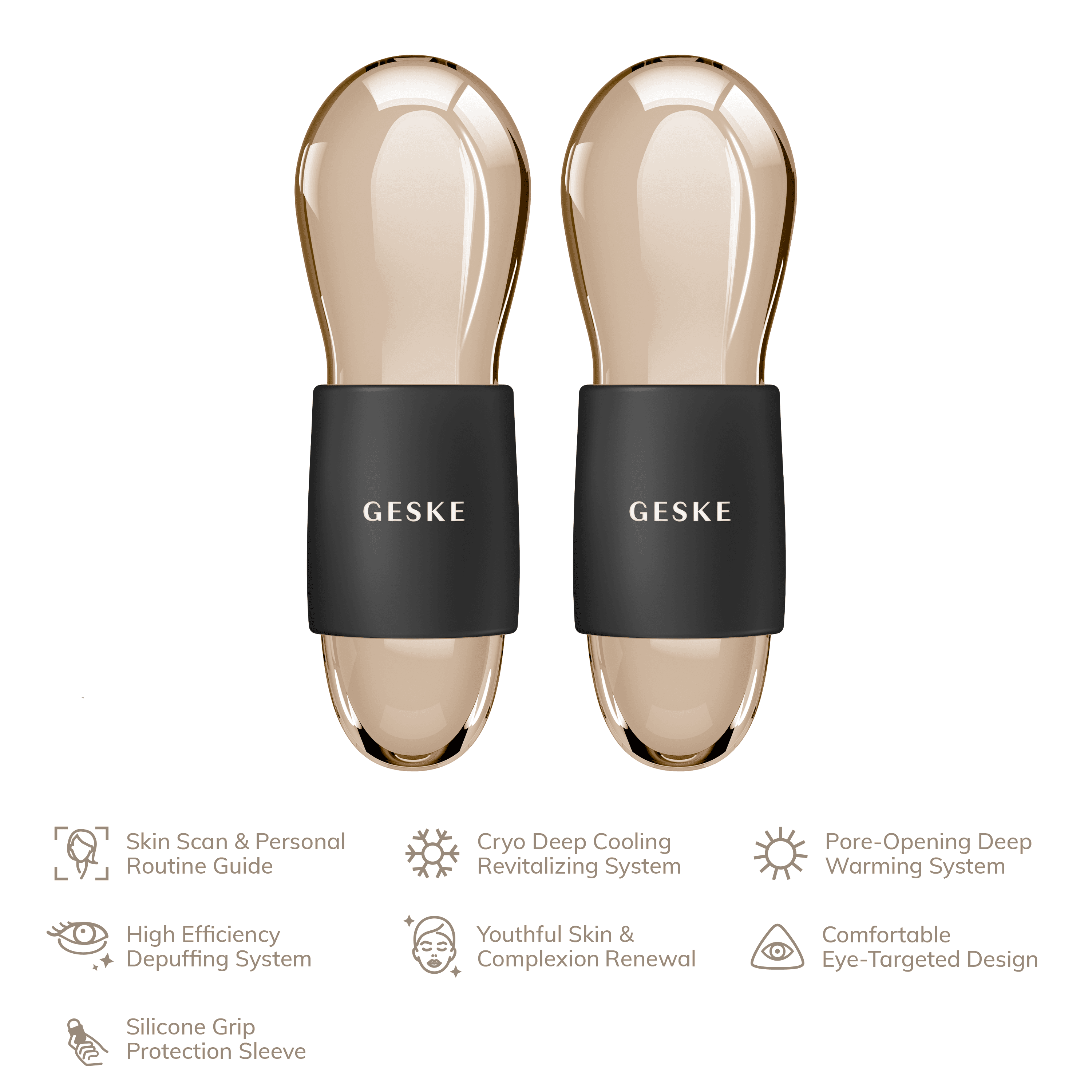 Geske Cool & Warm Duo Eye Massager - 7 In 1 Gray