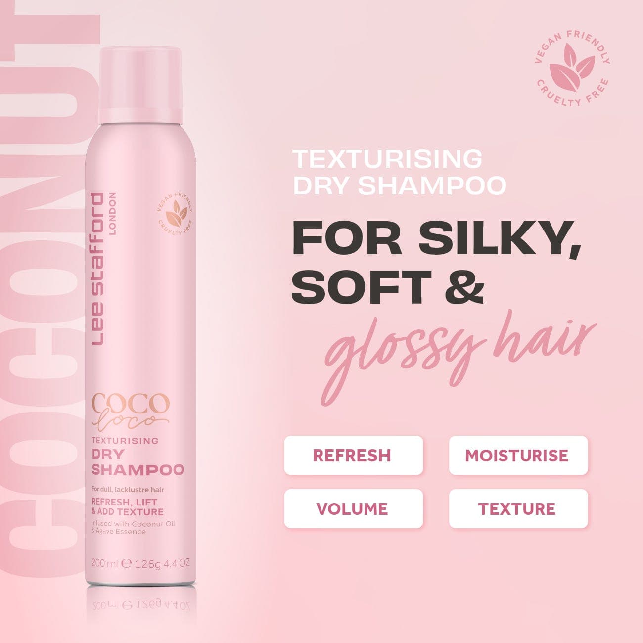 Lee Stafford Coco Loco Texturising Dry Shampoo 200ml