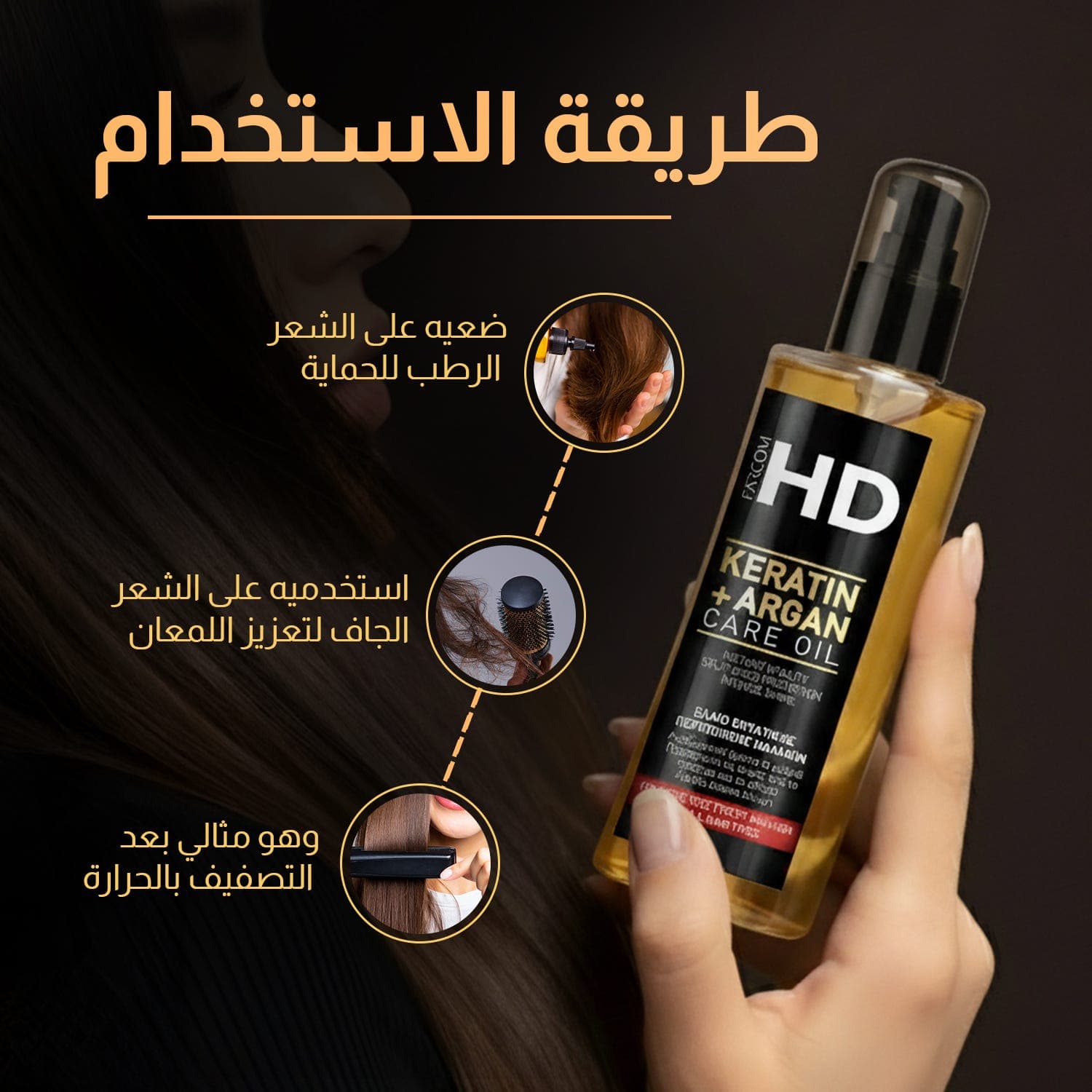 Farcom HD Care Oil In Keratin + Argan - 100 ml