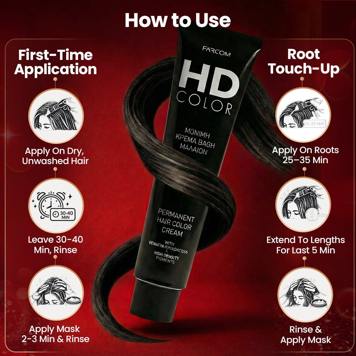 Farcom HD Hair Color No 3 Dark Brown