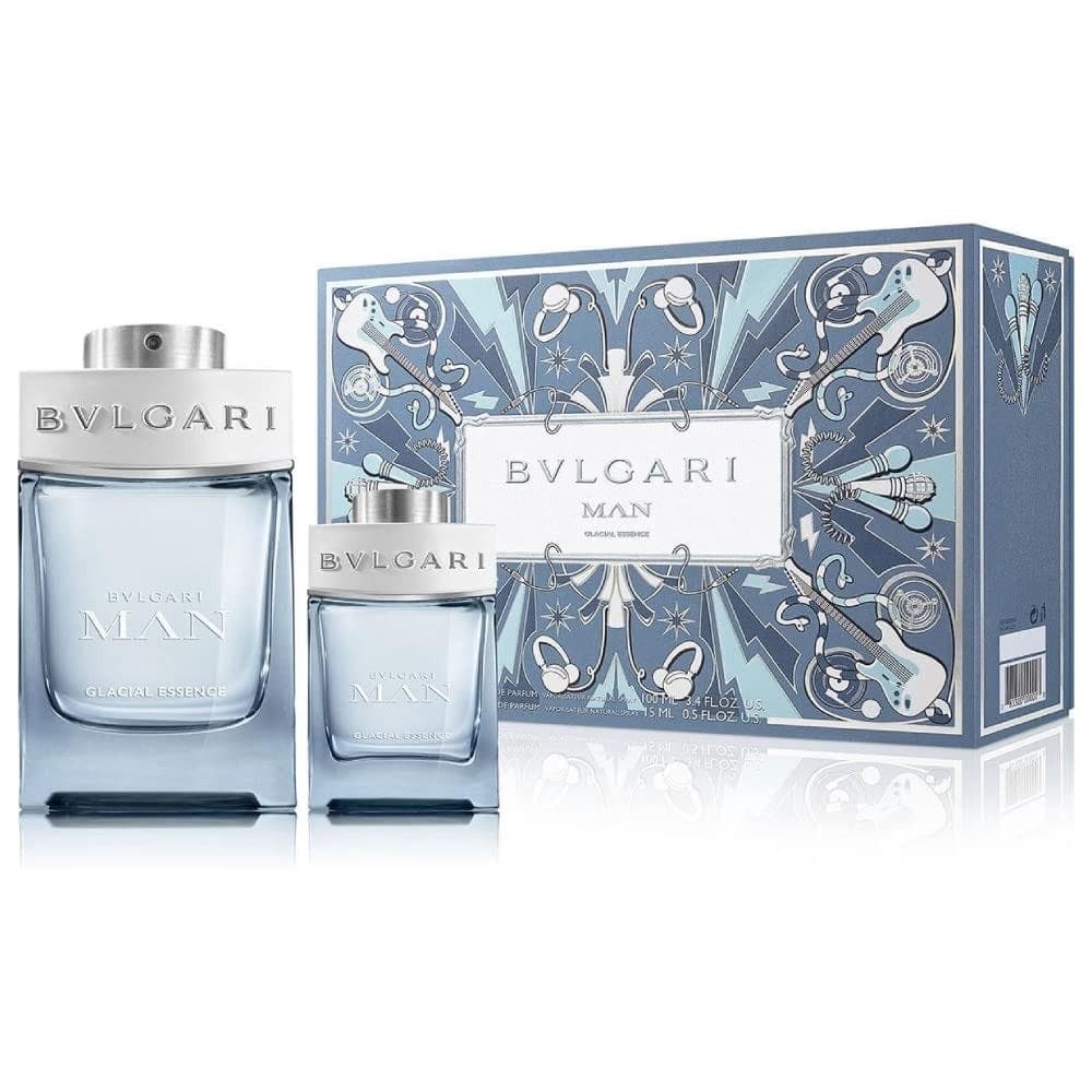 Bvlgari Man Glacial Essence Set Eau de Parfum for Men - 100 ml +15 ml