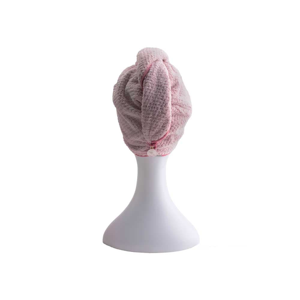 Parsa Beauty Microfibre Hair Turban in PINK / GREY