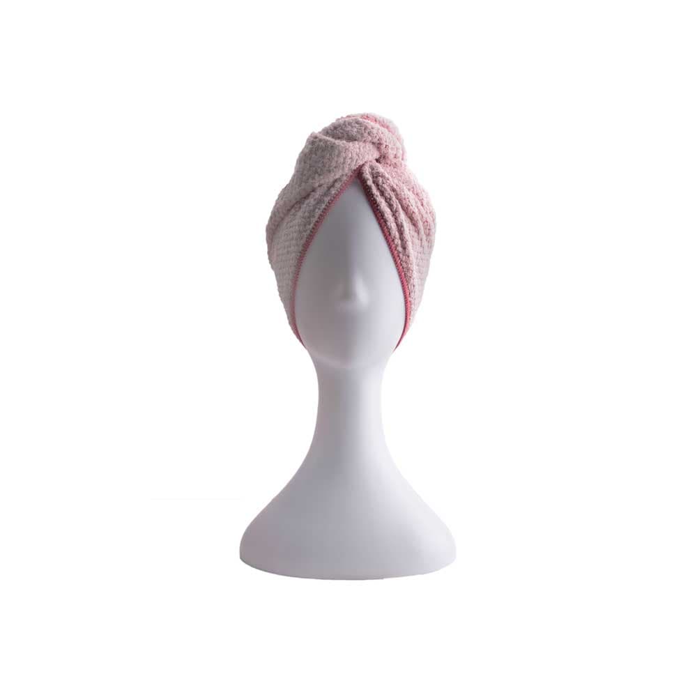 Parsa Beauty Microfibre Hair Turban in PINK / GREY