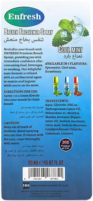 Enfresh Breath Freshener Spray -Cool Mint 20ml