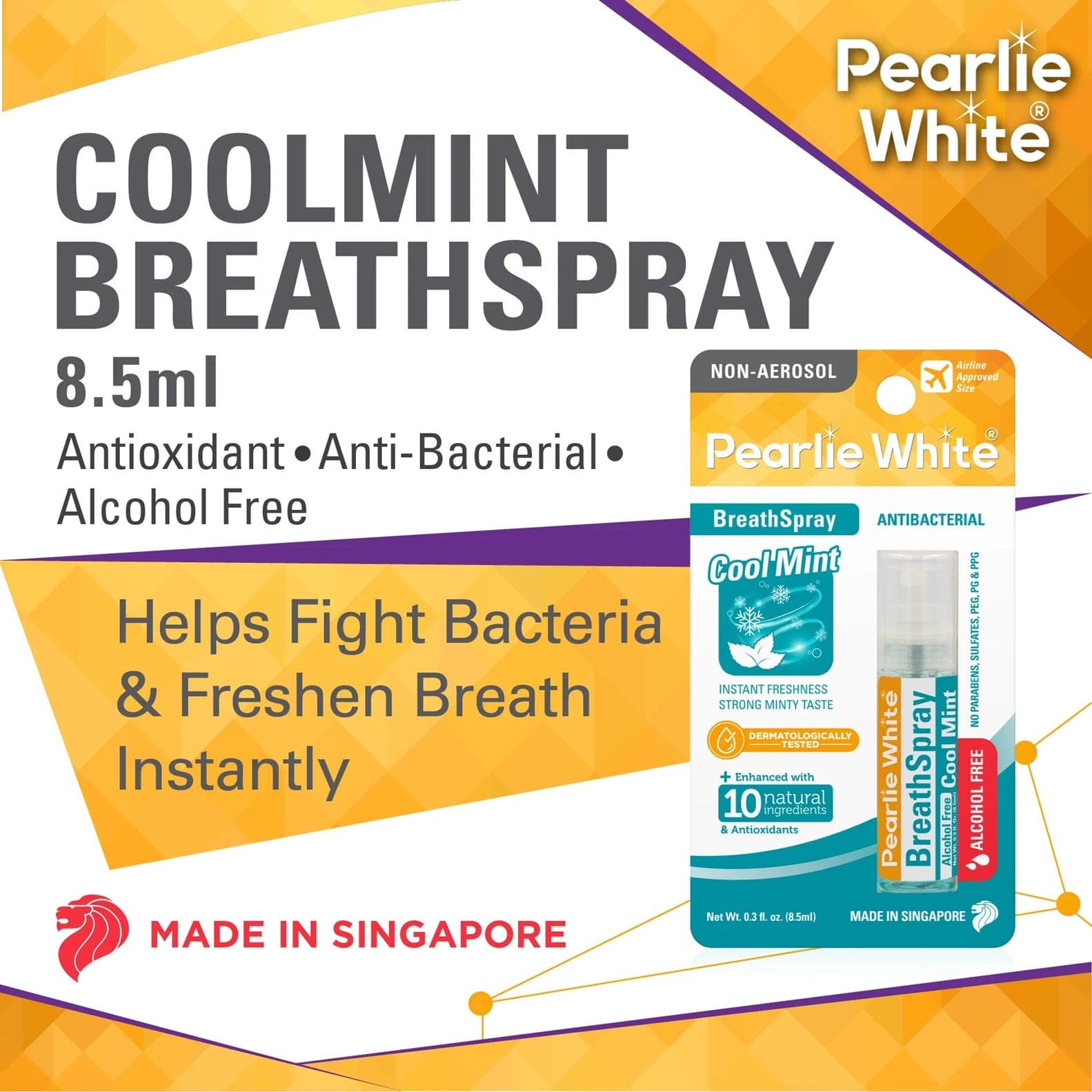 Pearlie White B.Spray-Coolmint 8.5Ml