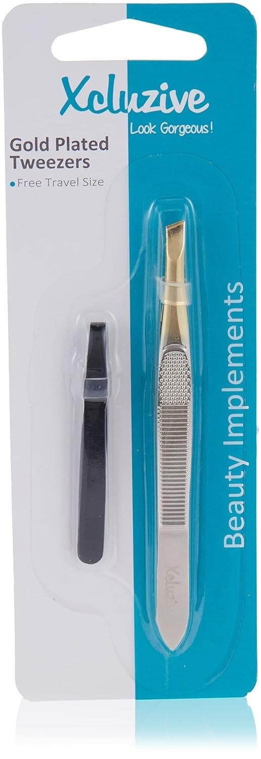 Xcluzive Slant Tweezers - G.Pltd/Prntd Hndl