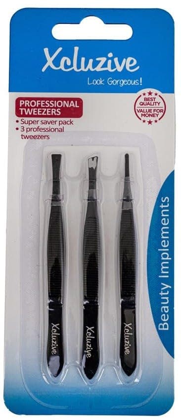 Xcluzive Professional Tweezers 3 Pcs