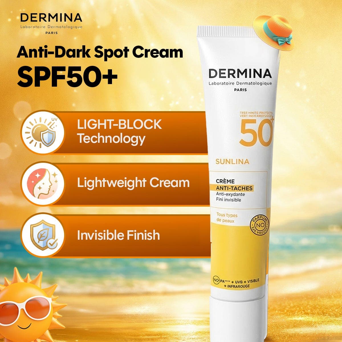 Dermina Sunlina Anti Dark Spot Cream SPF50+ - 40 ml