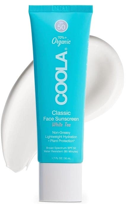 Coola Organic Face Sunscreen SPF 50 Sunblock Lotion White Tea - 50 ml
