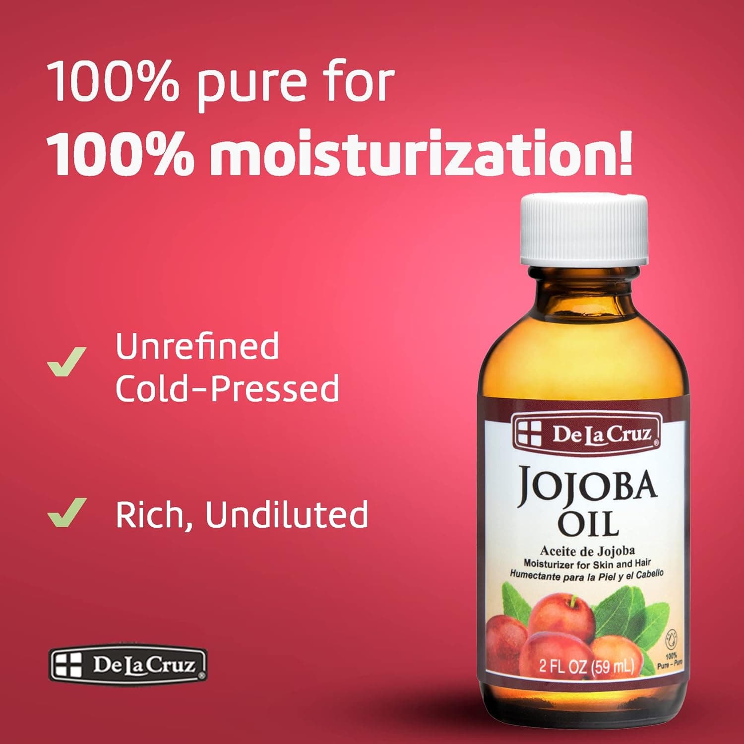 De La Cruz Jojoba Oil 2 Fl. Oz.