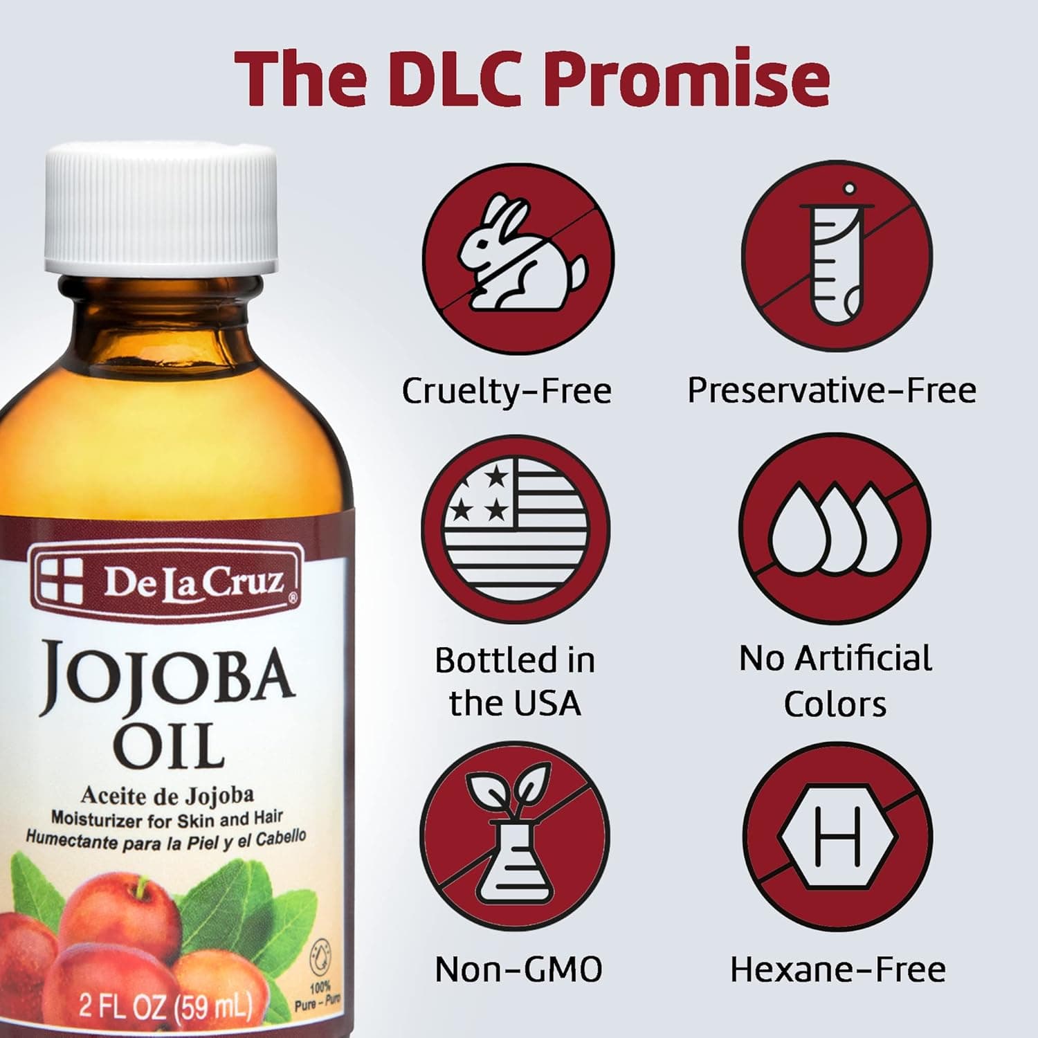 De La Cruz Jojoba Oil 2 Fl. Oz.