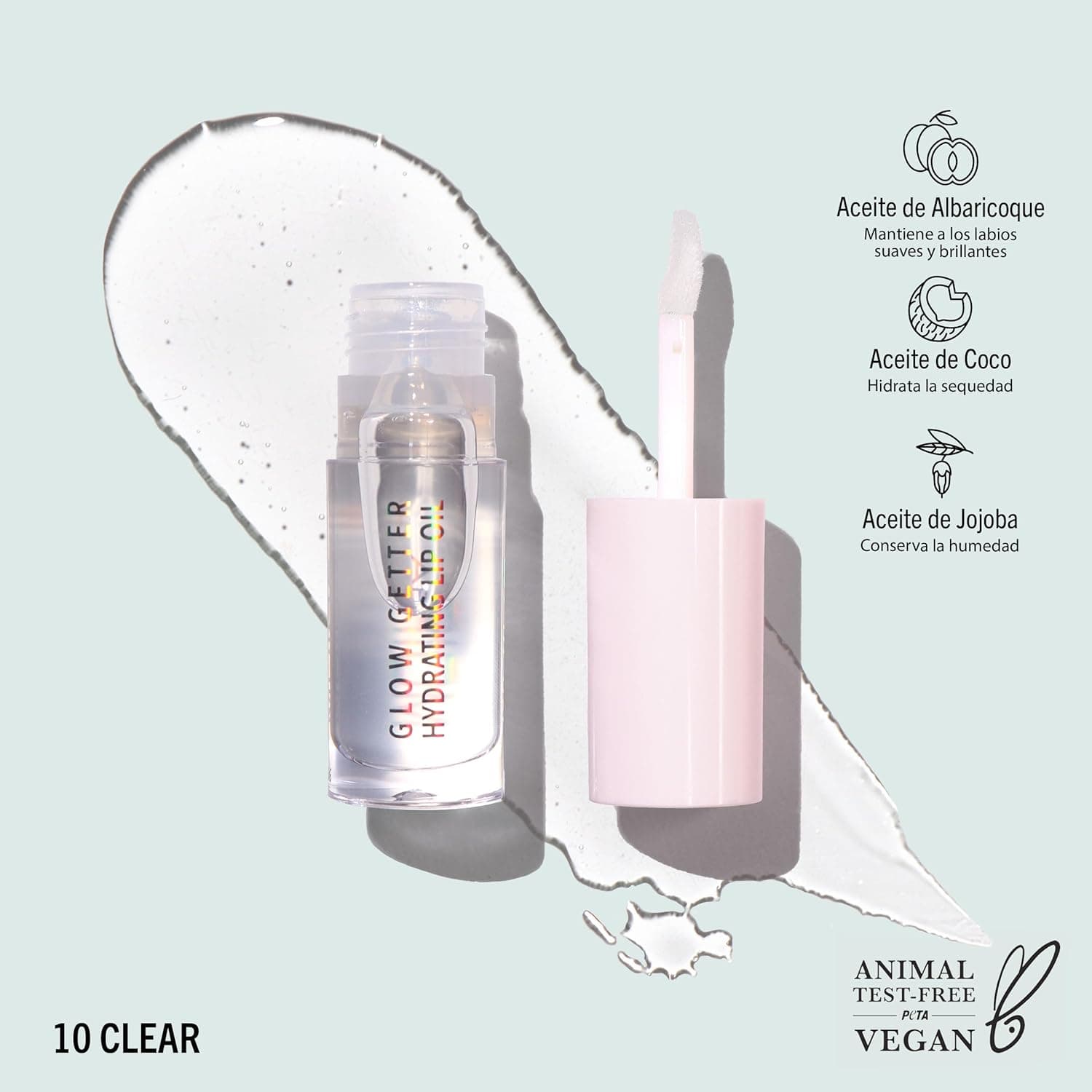 Moira Glo010- Glow Getter Hydrating Lip Oil ( 010 , Clear )