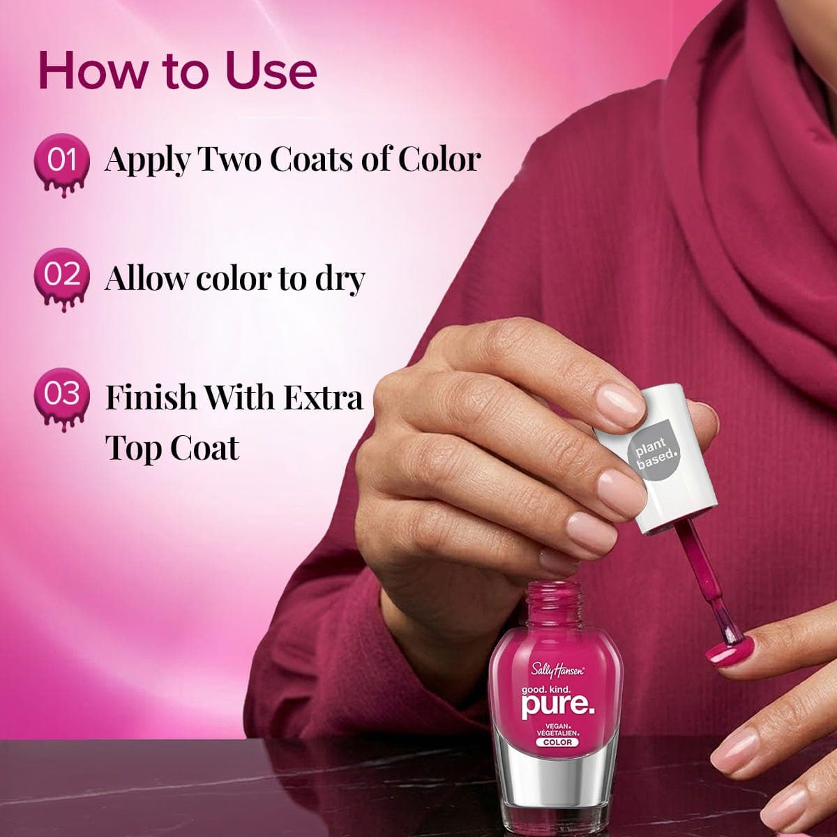 Sally Hansen Good.Kind.Pure Nail Polish Peony Origins - 10 ml