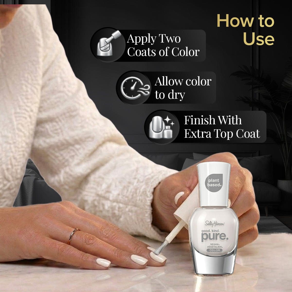 Sally Hansen GoodKindPure Nail Polish - White Tea - 10 ml