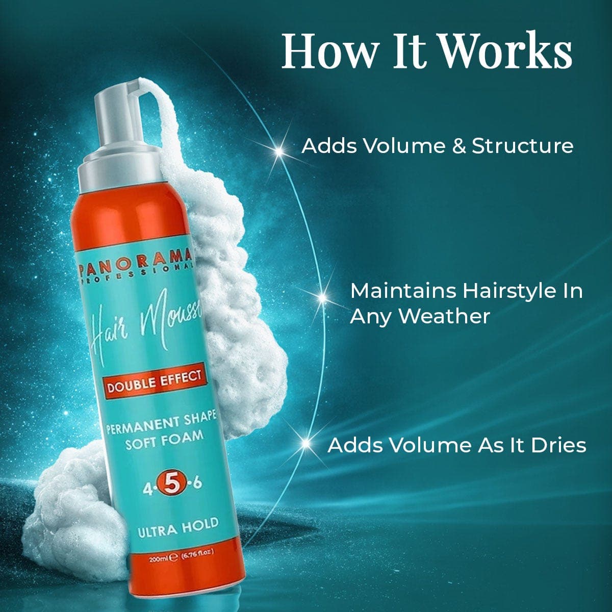 Panorama Professional Hair Mousse Hold 5 200ml
