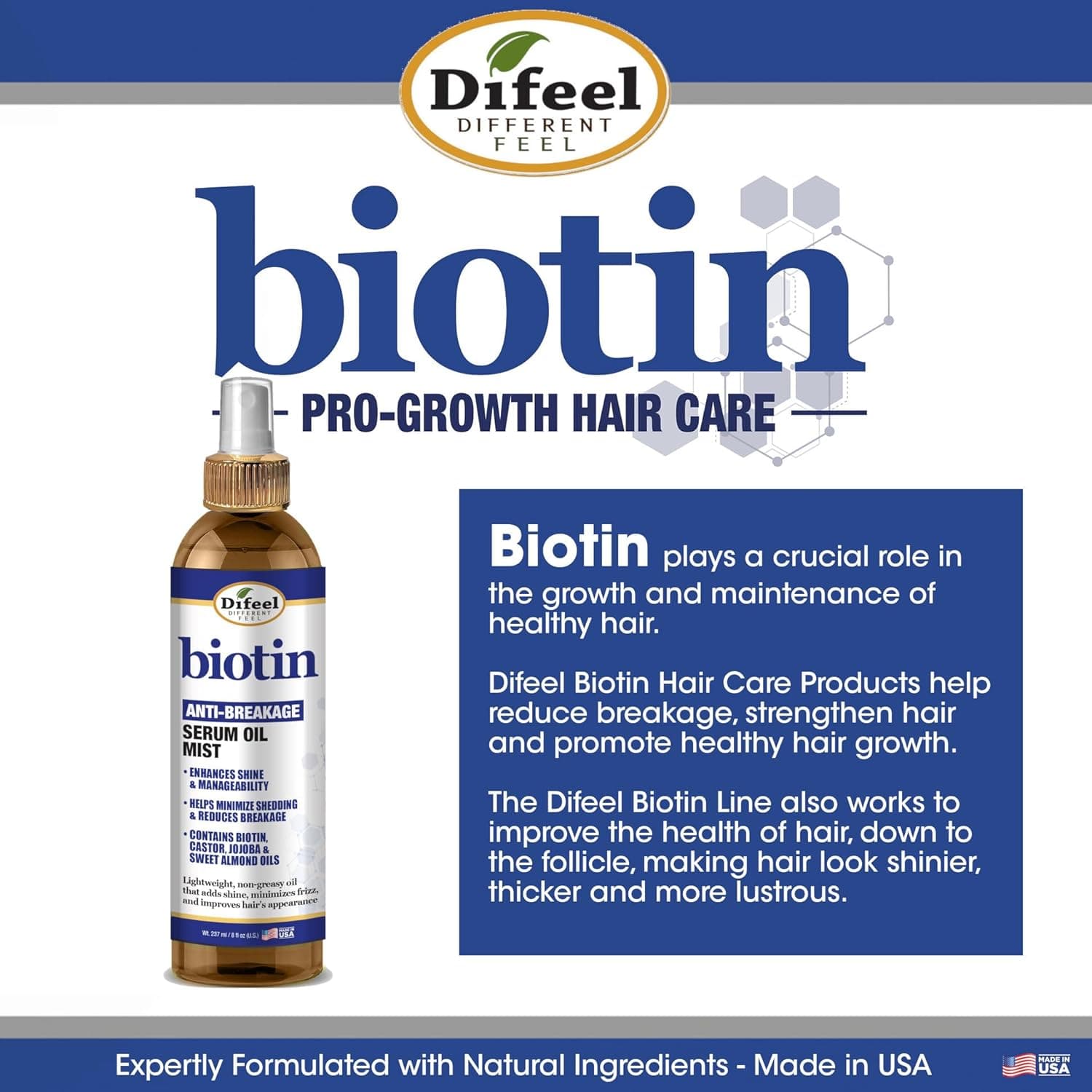 Difeel Biotin Anti-Breakage Serum Oil Mist 237ml