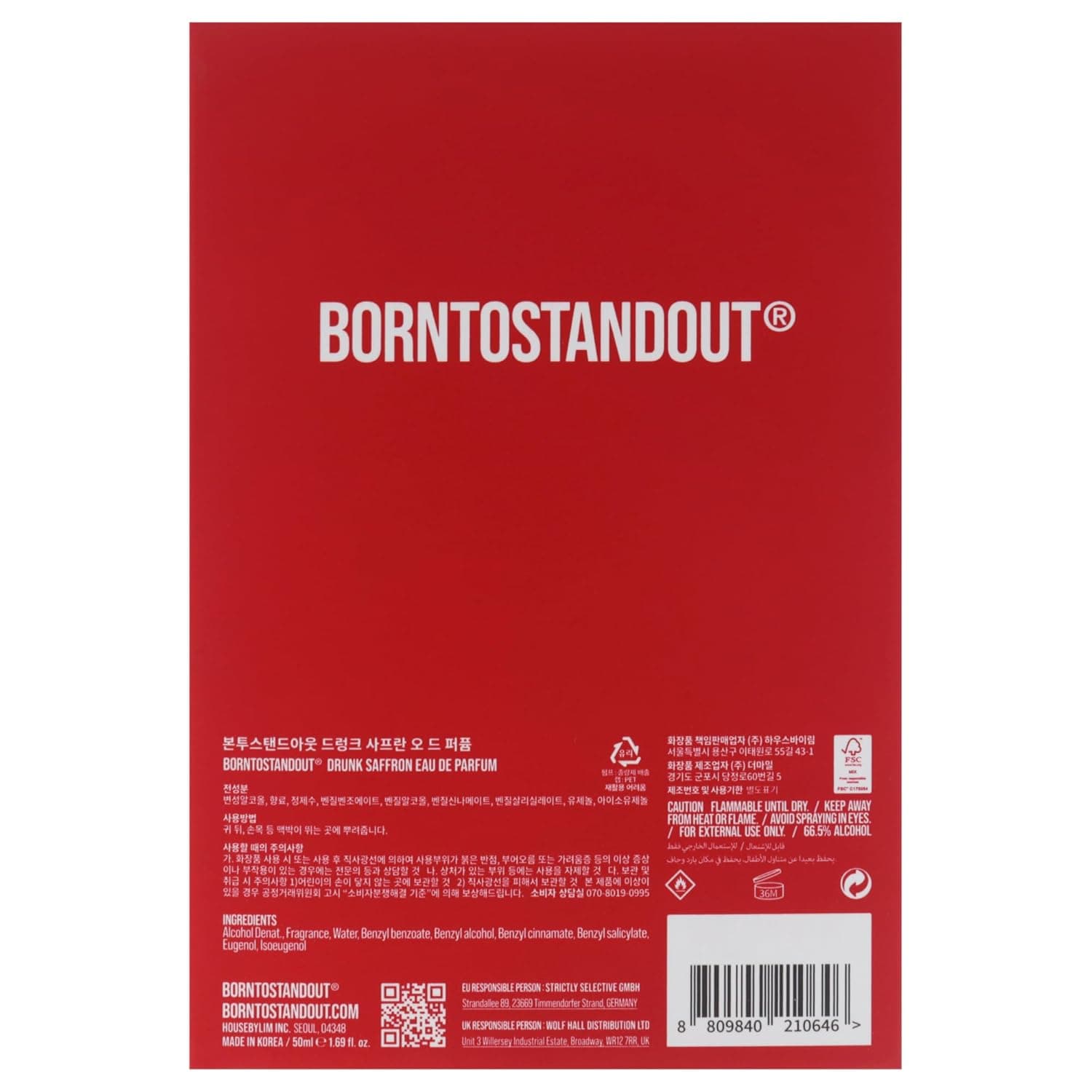 Born To Stand Out Drunk Saffron Eau de Parfum Unisex 50 ml