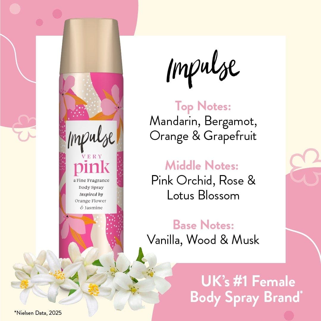 Impulse Very Pink Body Deo Spray for Women - 75 ml