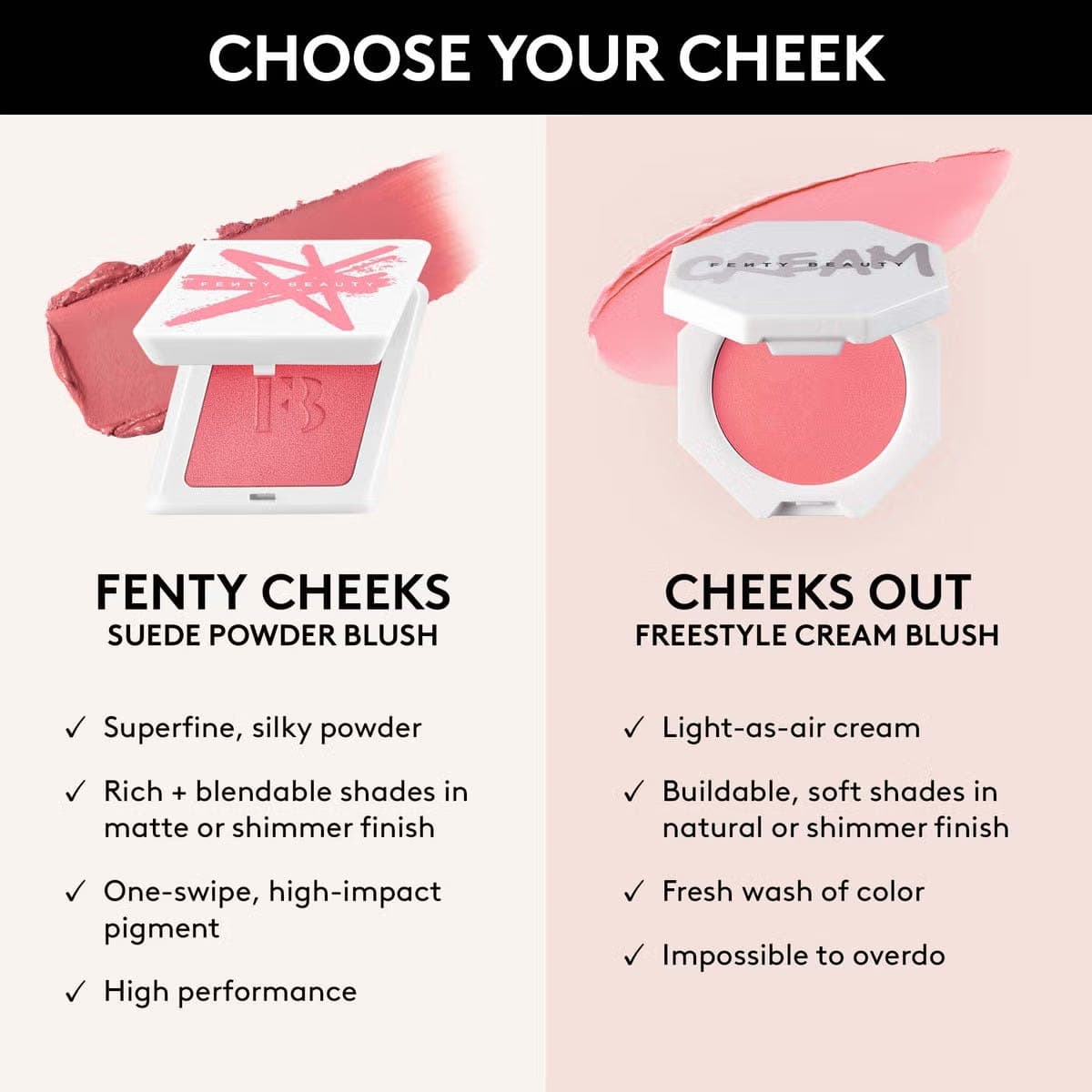 Fenty Beauty Cheeks Out Cream Blush Rose Late - 3 gm
