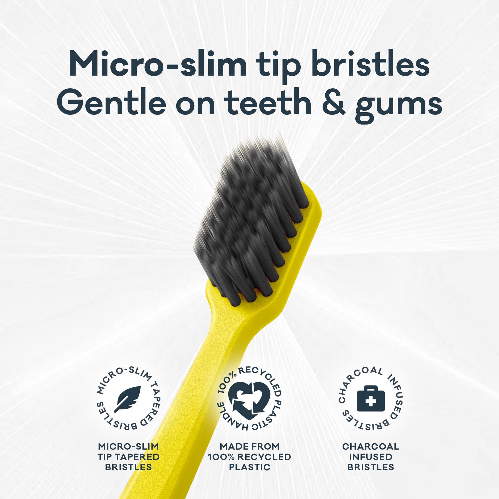 Grin 100% Recycled Toothbrush Soft Lemon - 1 Pack