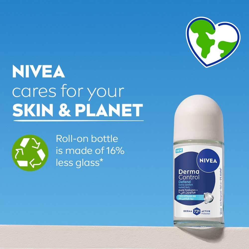 NIVEA Hyaluron & Pro-Vitamin B5 Derma Control Defend 72h Roll-On - 50 ml