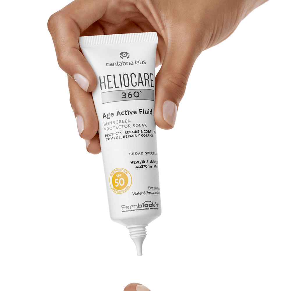 Heliocare 360 Age Active Fluid SPF50+ Lightweight Tinted Anti-Aging Sunscreen for UVA, UVB-50ml