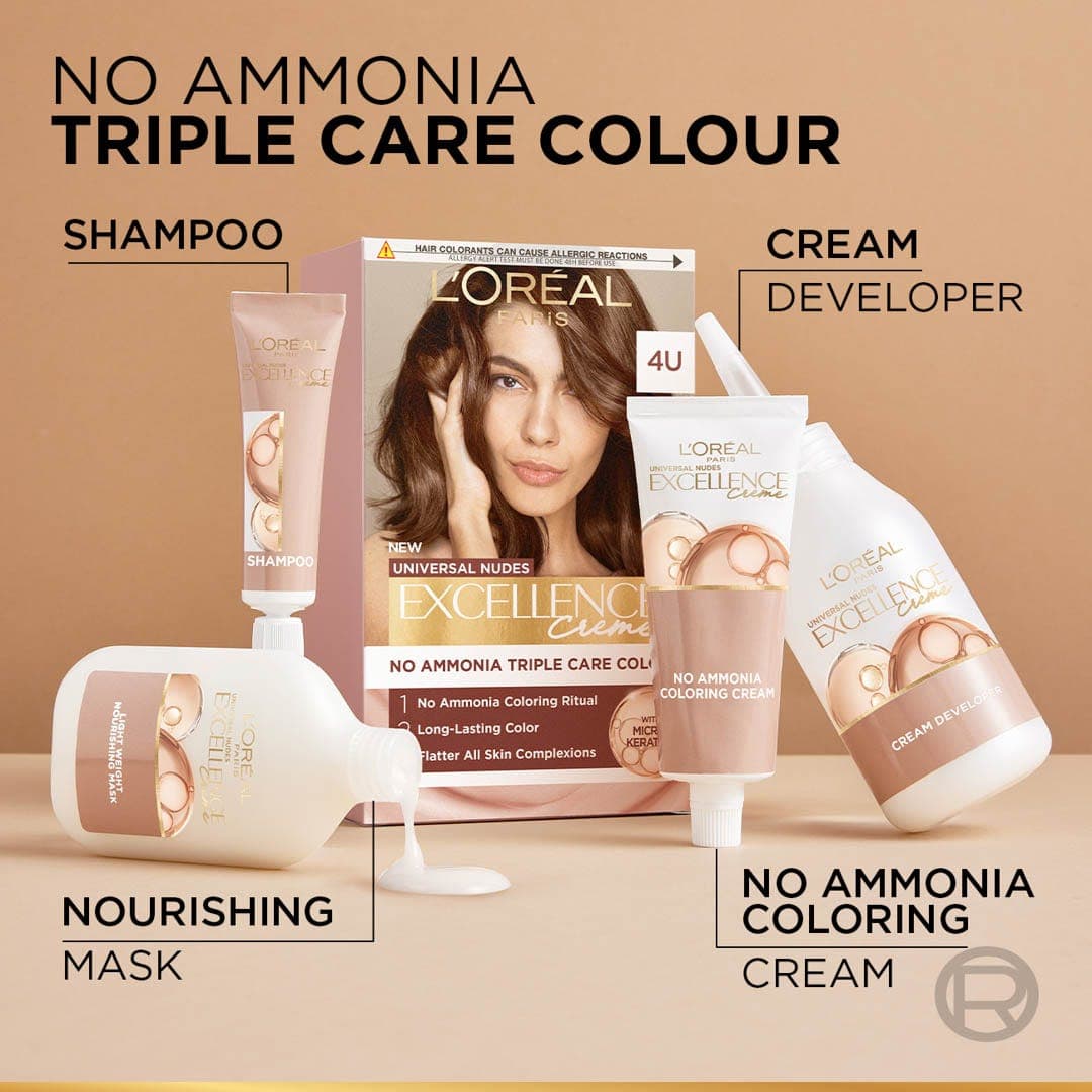 L'Oréal Paris Excellence Crème Universal Nudes Hair Color 3U Dark Brown