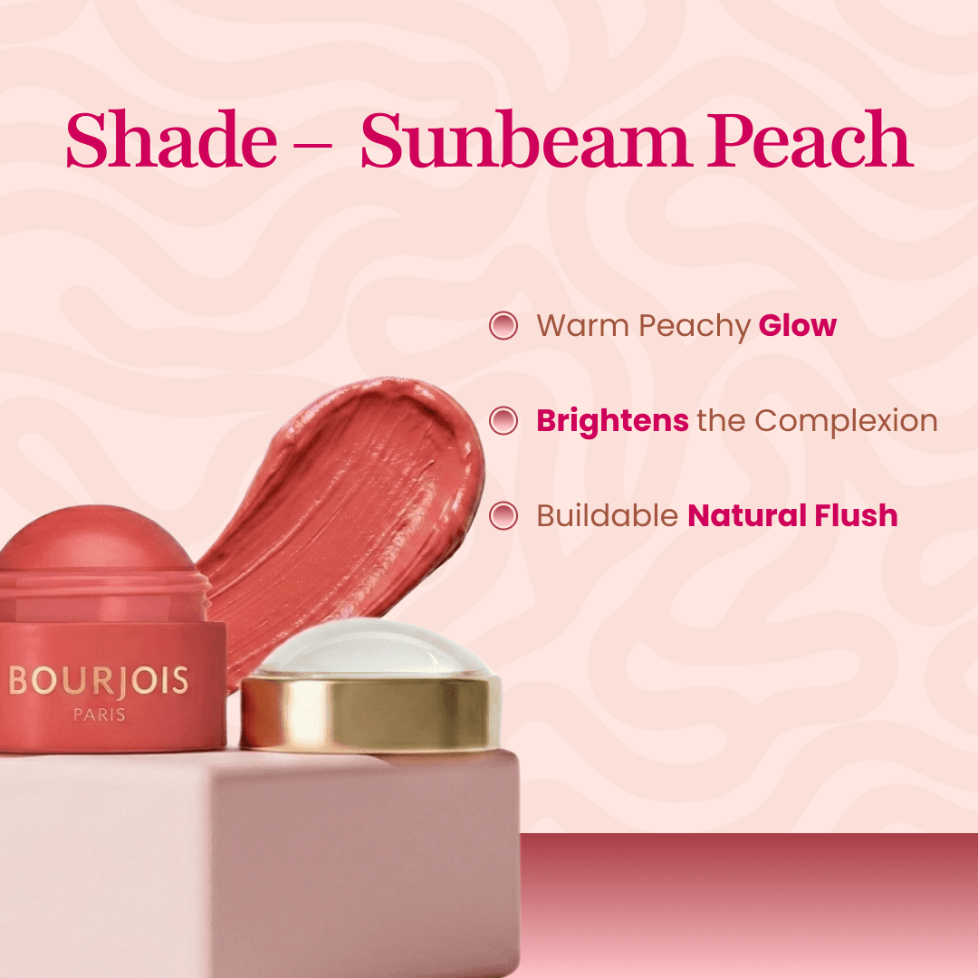 Bourjois Little Round Pot Cream Blush Sunbeam Peach - 8.5 gm