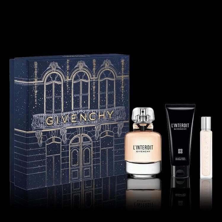 Givenchy L'Interdit Gift Set for Women - (Edp 80 ml + Milk 75 ml + Edp 12.5 ml)