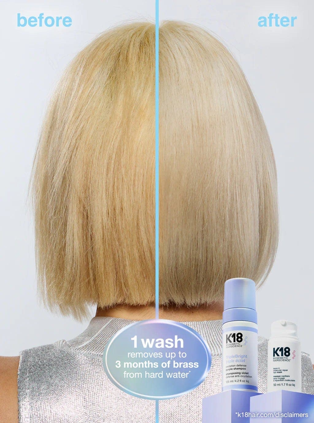 K18 Triplebright Oxidation Defense Purple Shampoo - 125 ml
